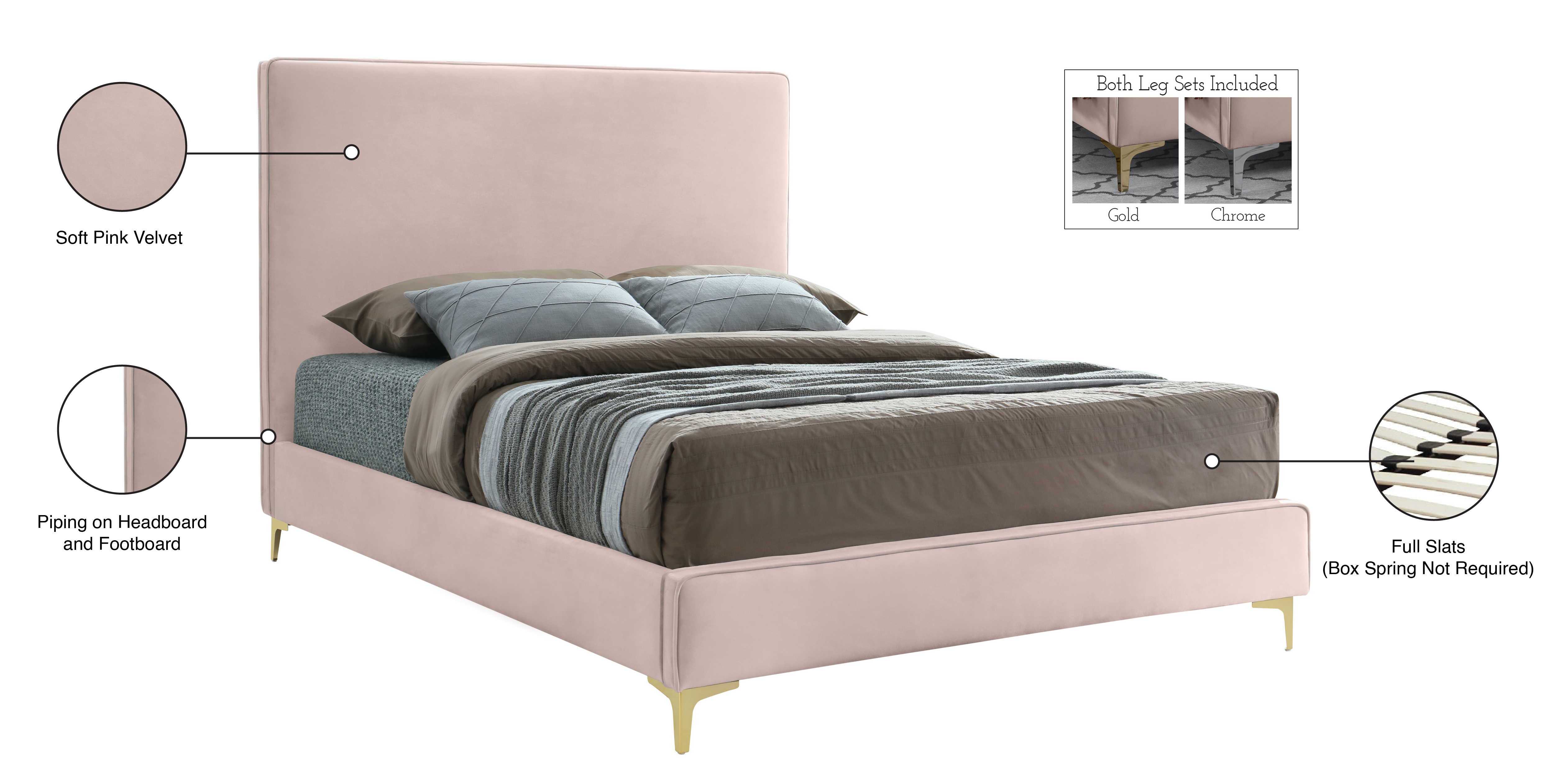Geri Velvet Queen Size Bed