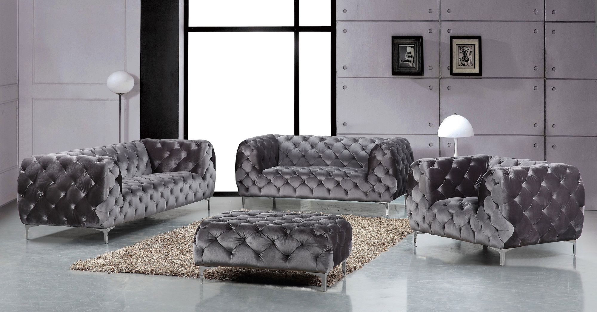 Mercer Velvet Ottoman
