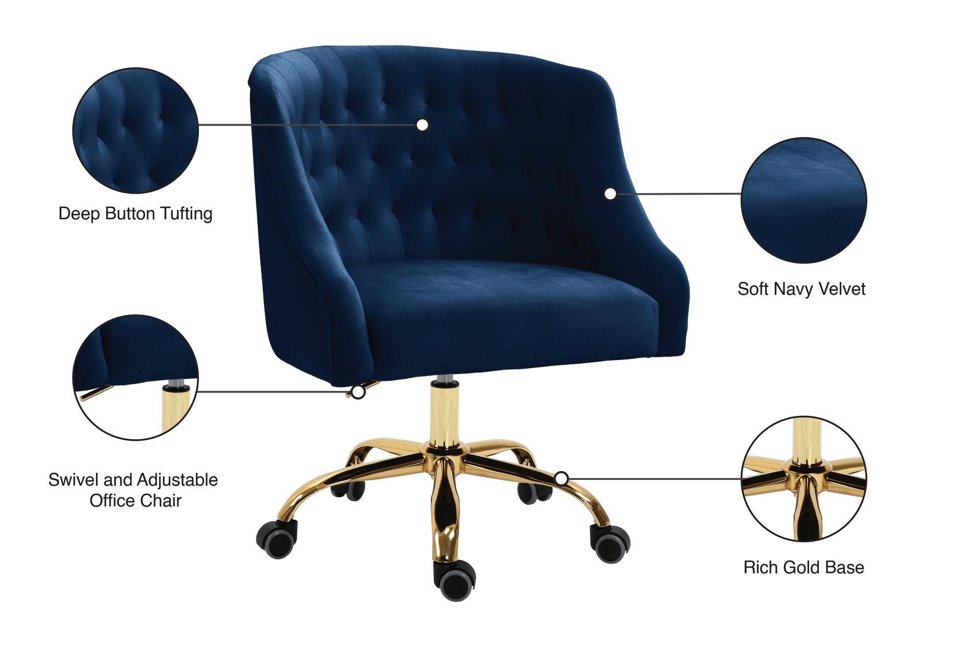 Arden Velvet Office Chair