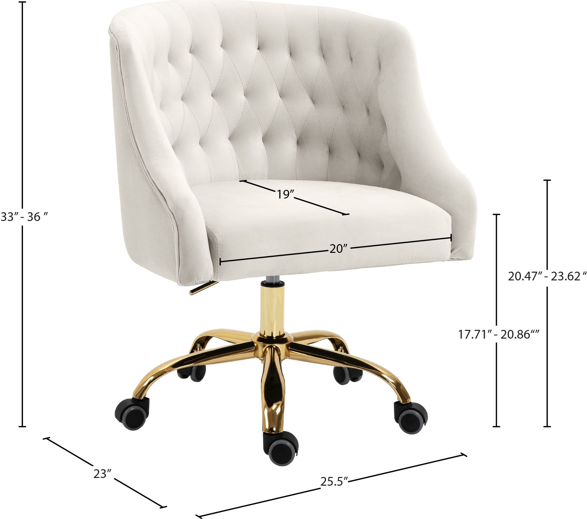 Arden Velvet Office Chair