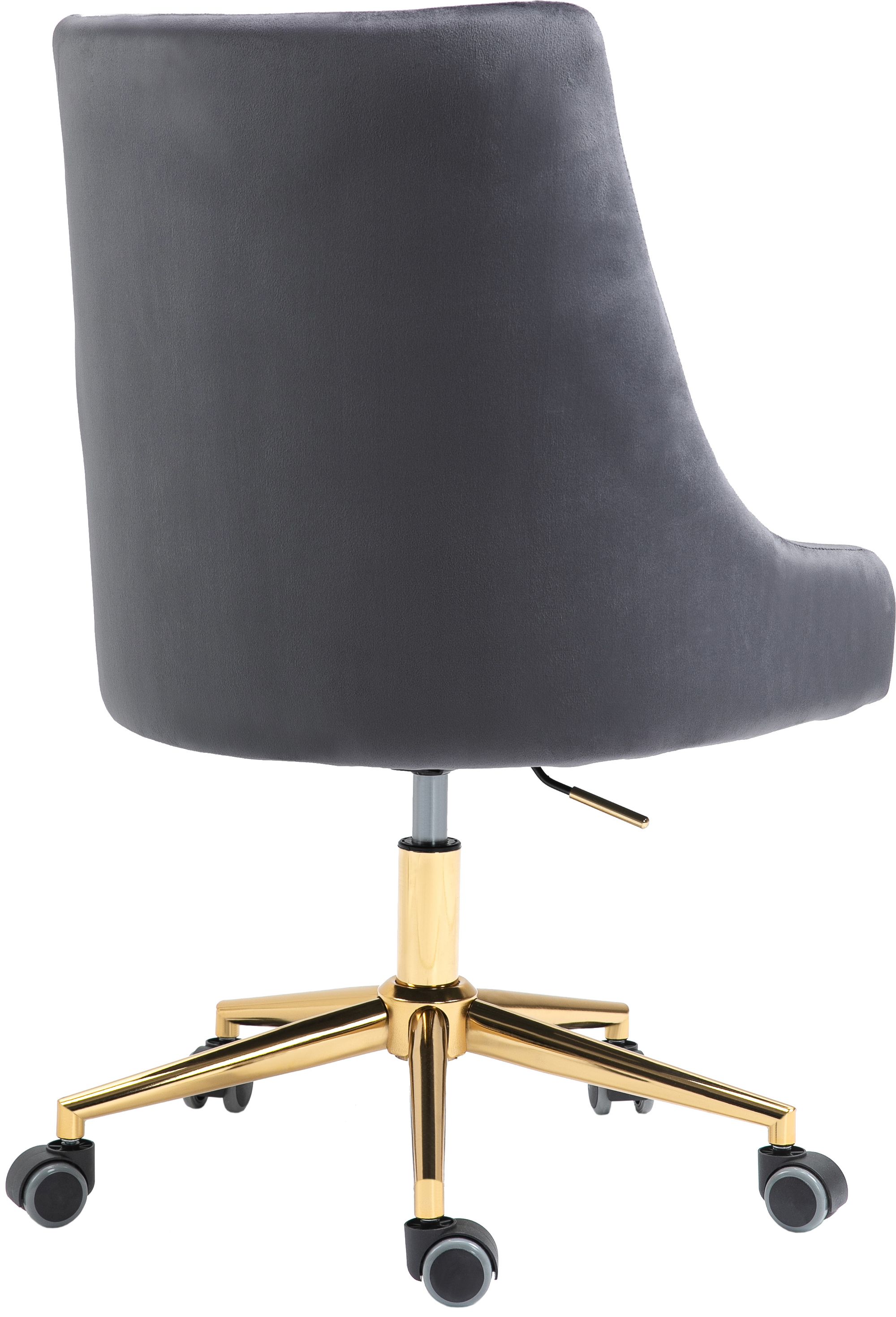 Karina Velvet Office Chair with Gold Base
