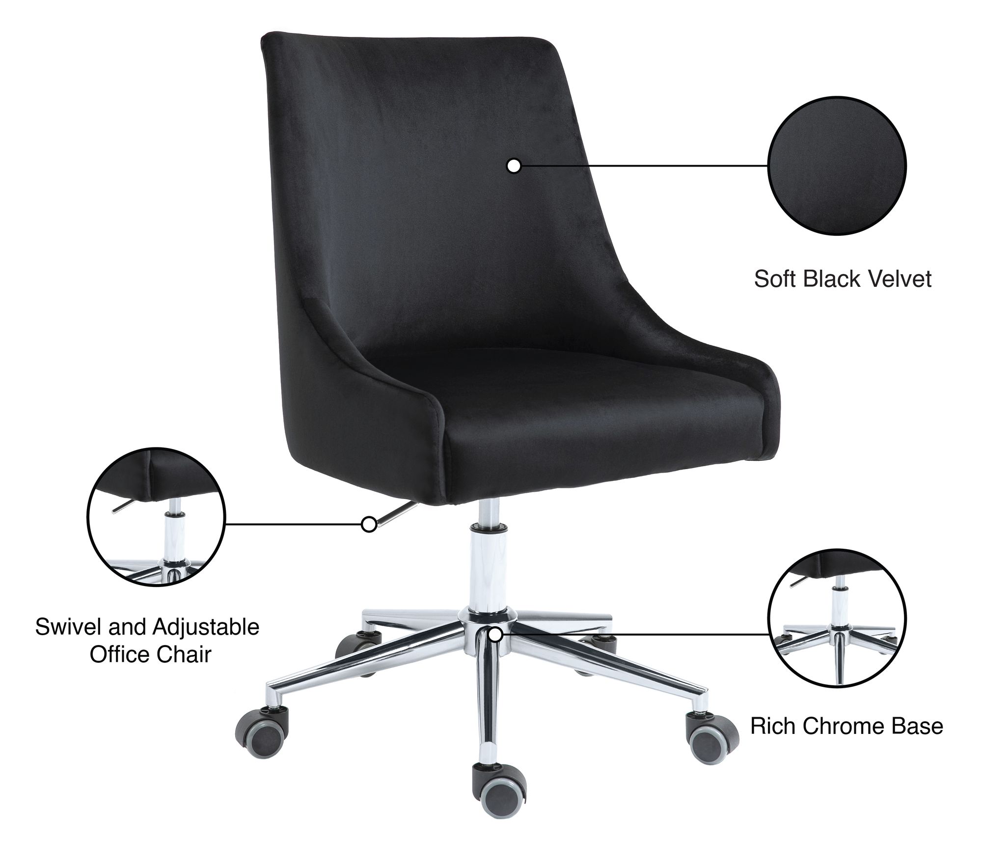 Karina Velvet Office Chair