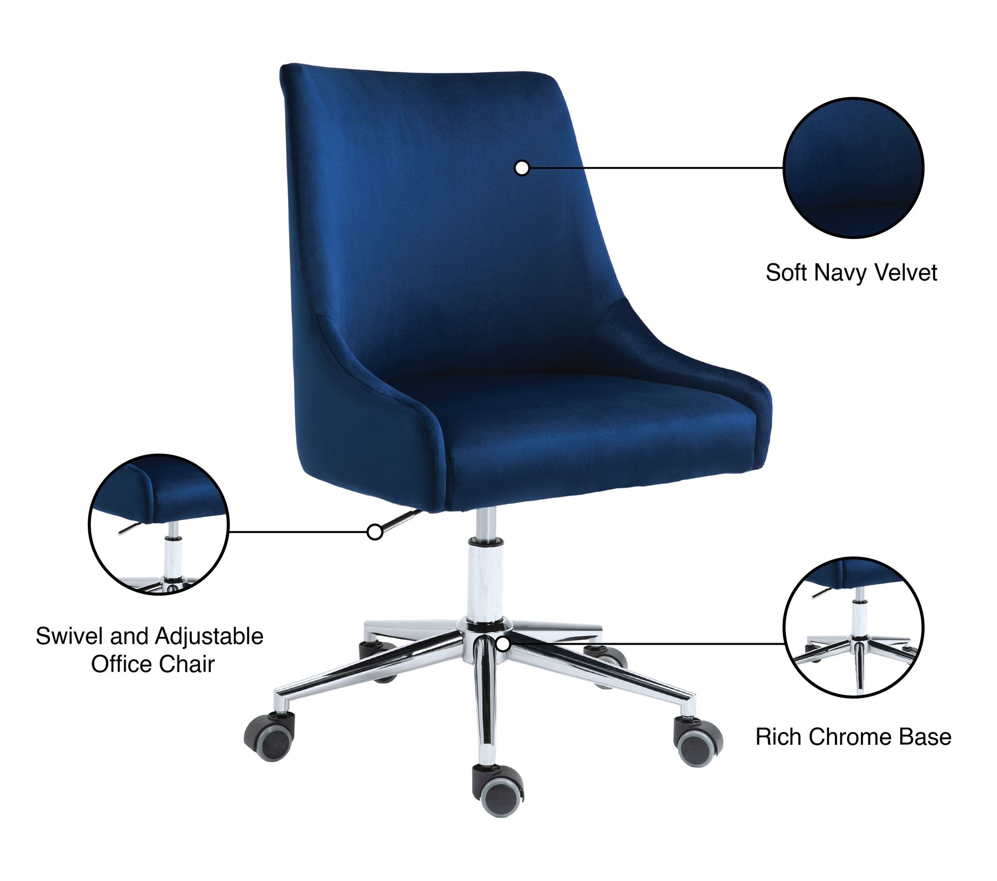 Karina Velvet Office Chair