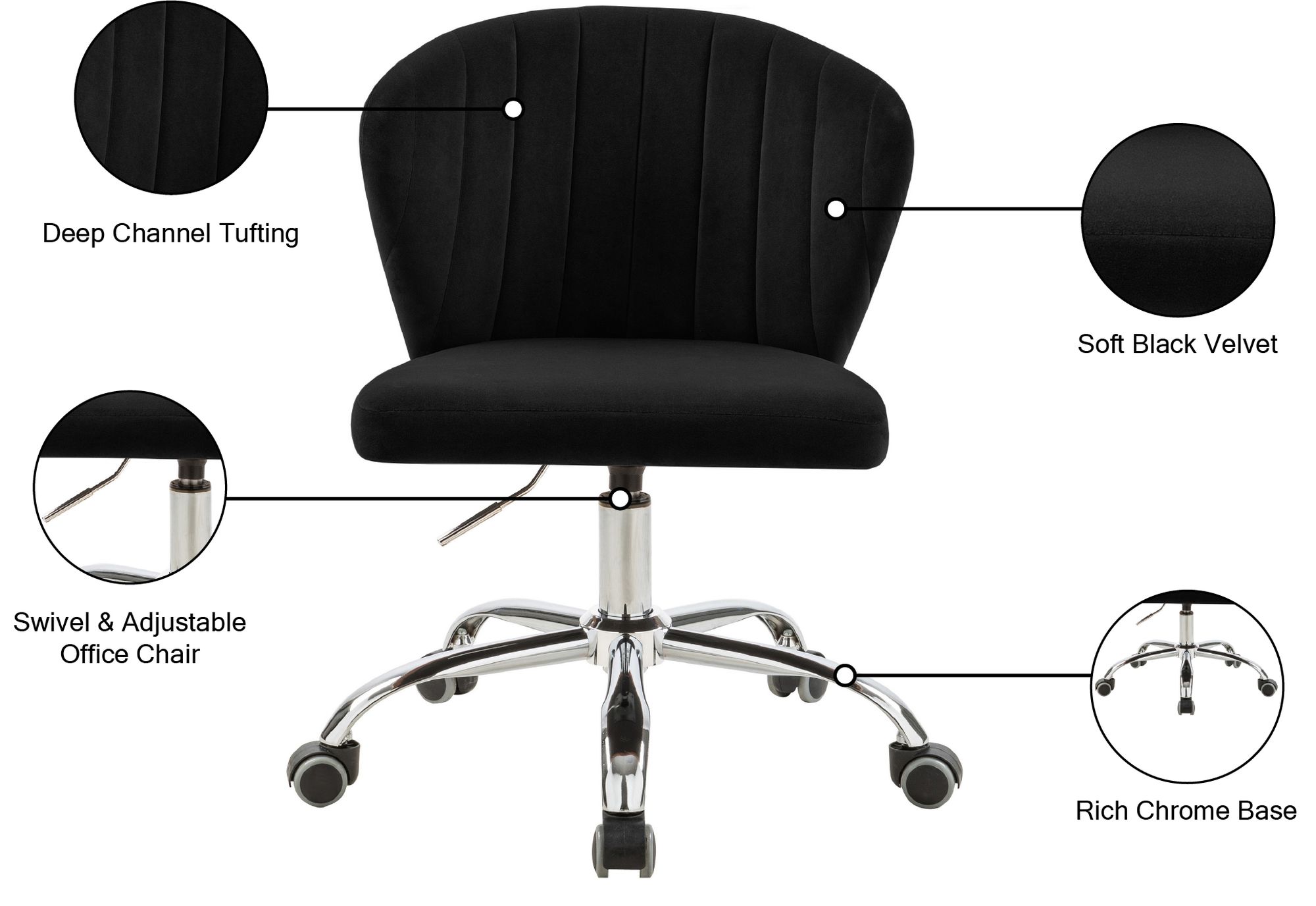 Finley Velvet Office Chair
