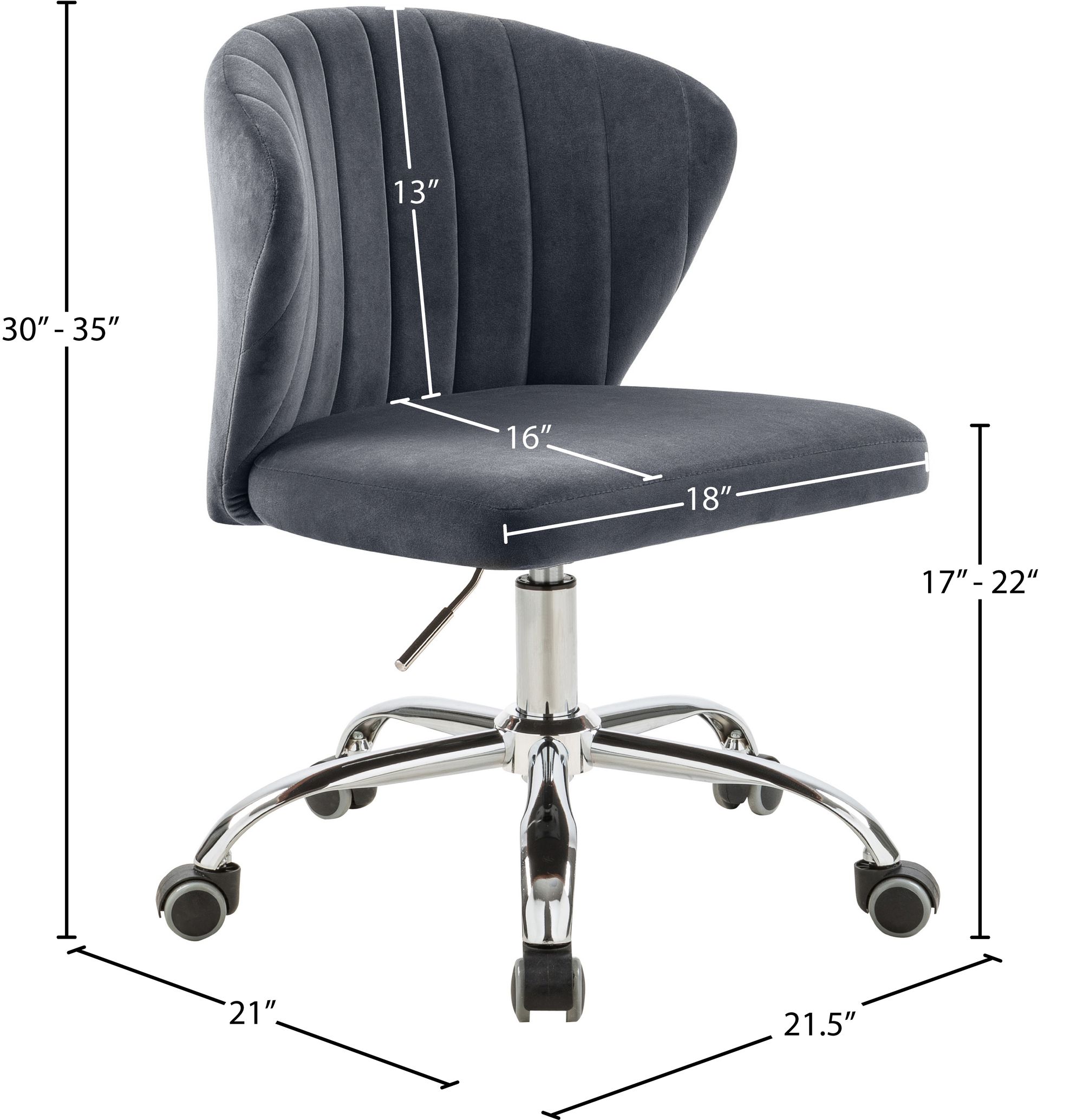 Finley Velvet Office Chair with Chrome Base