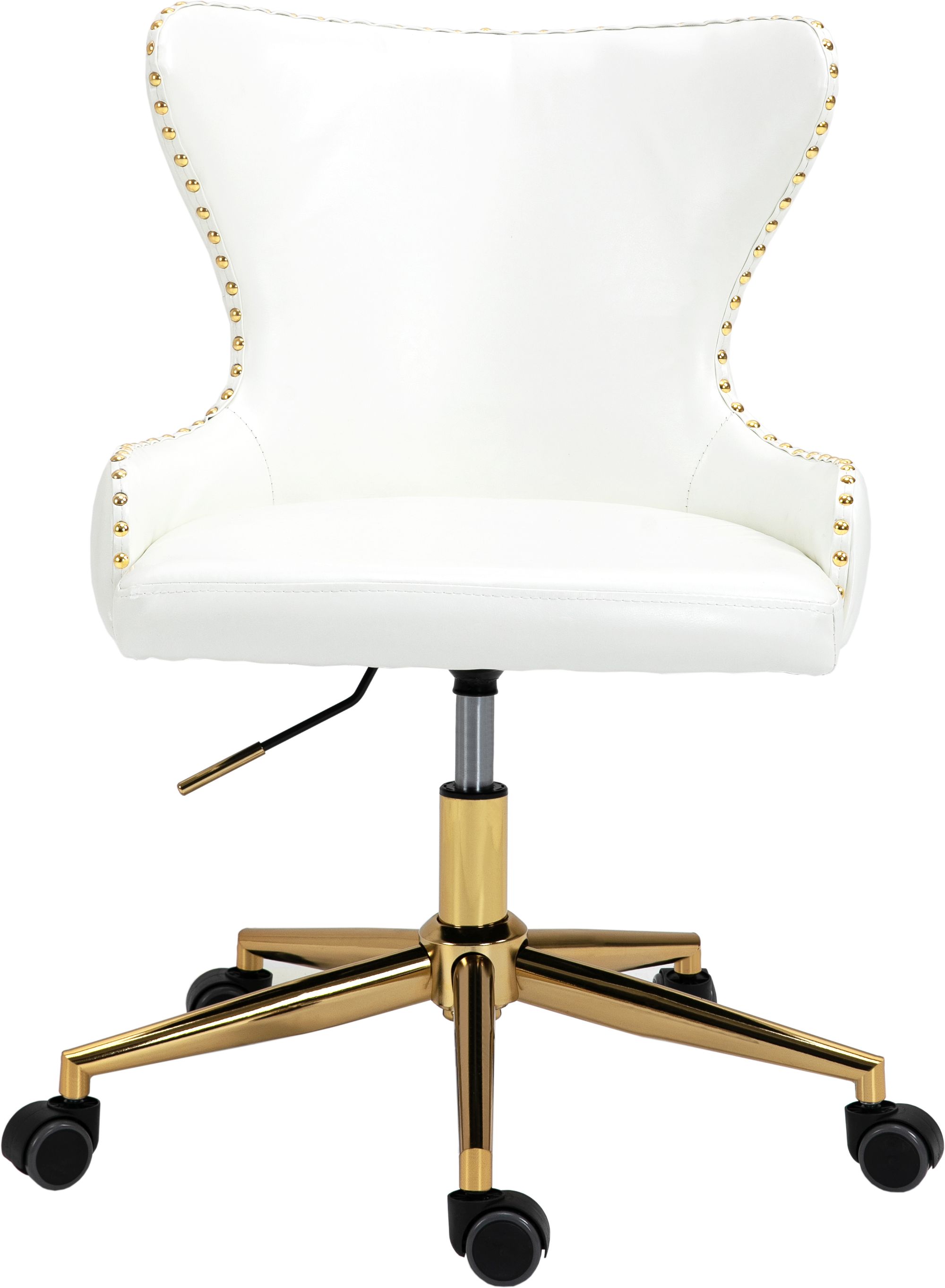 Hendrix Faux Leather Office Chair with Gold Base