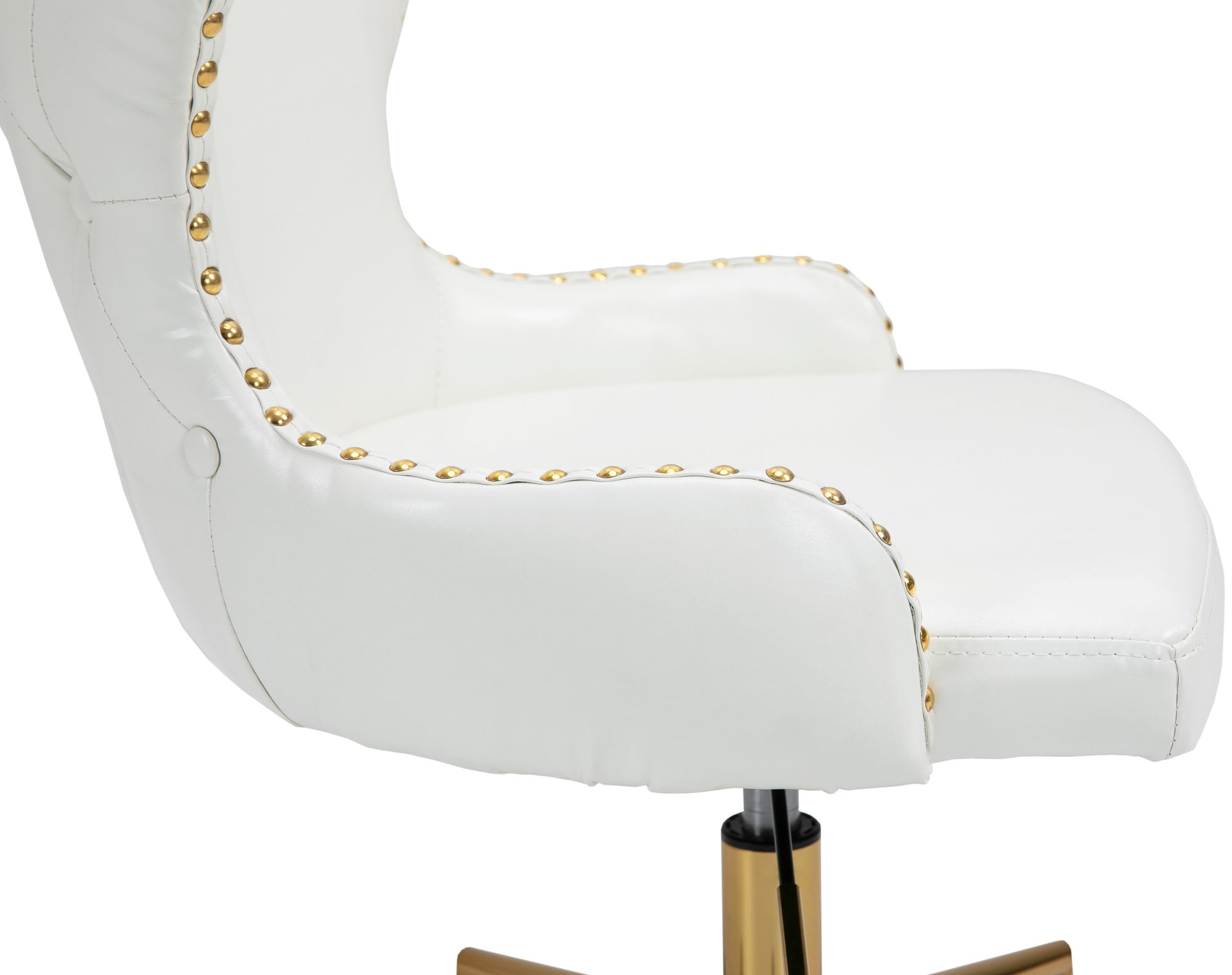 Hendrix Faux Leather Office Chair with Gold Base