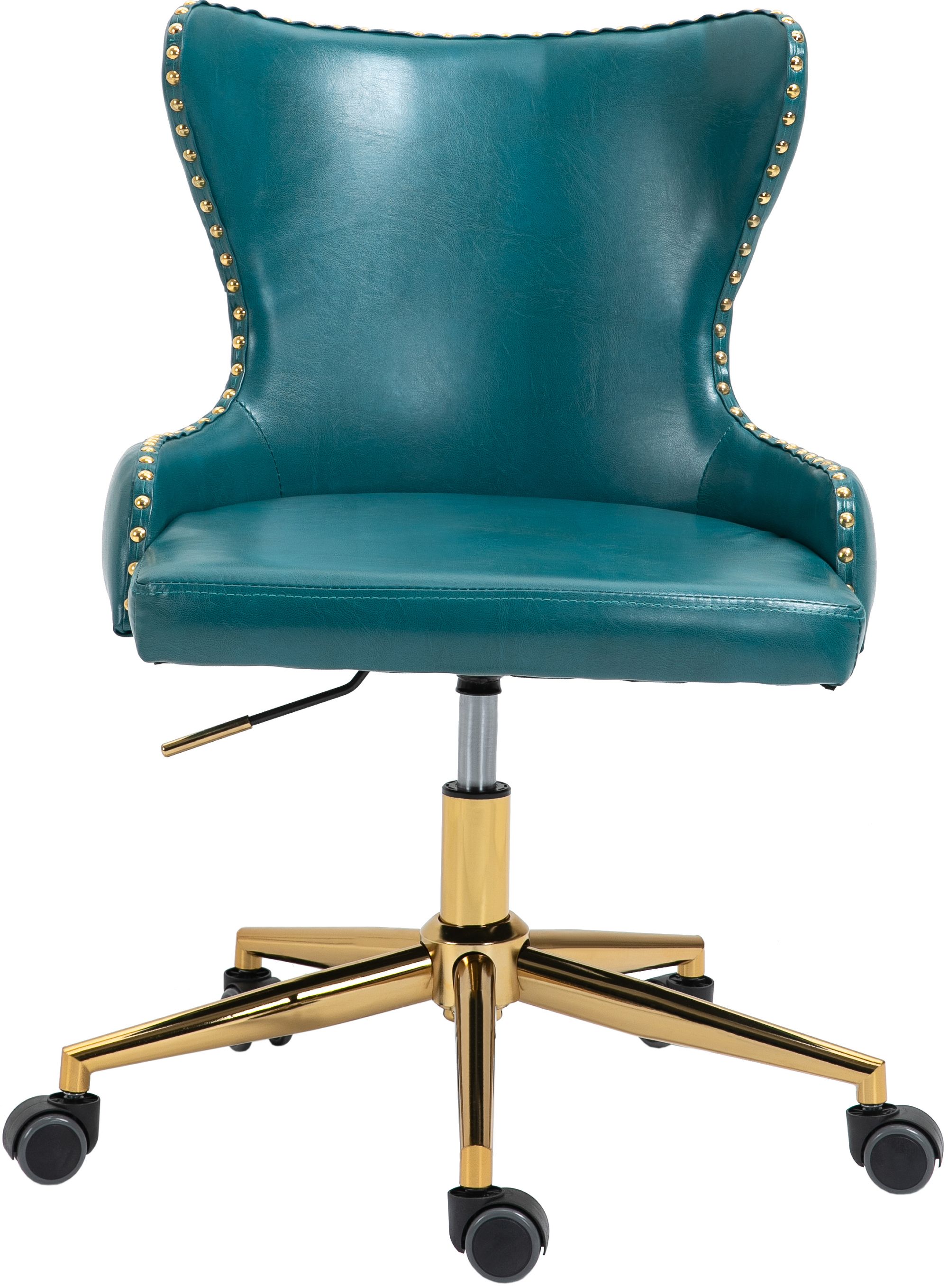 Hendrix Faux Leather Office Chair with Gold Base