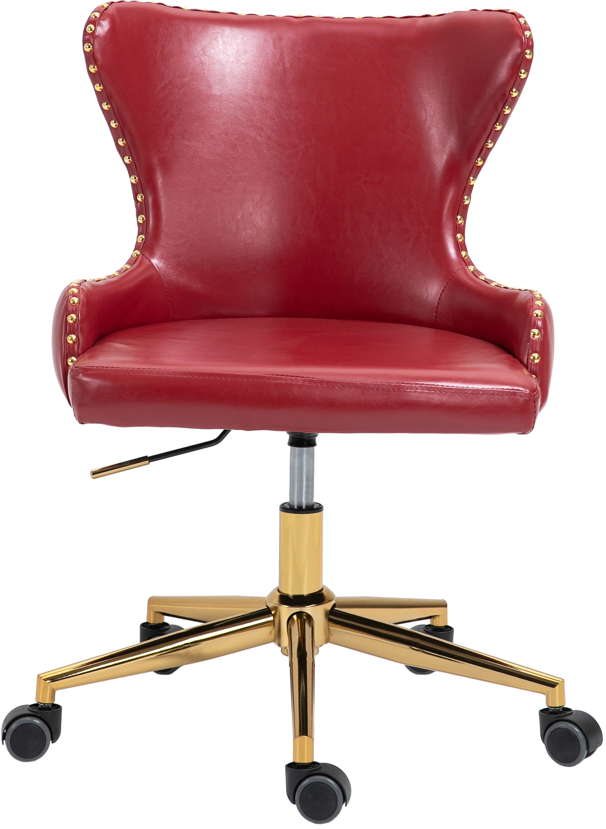 Hendrix Faux Leather Office Chair with Gold Base