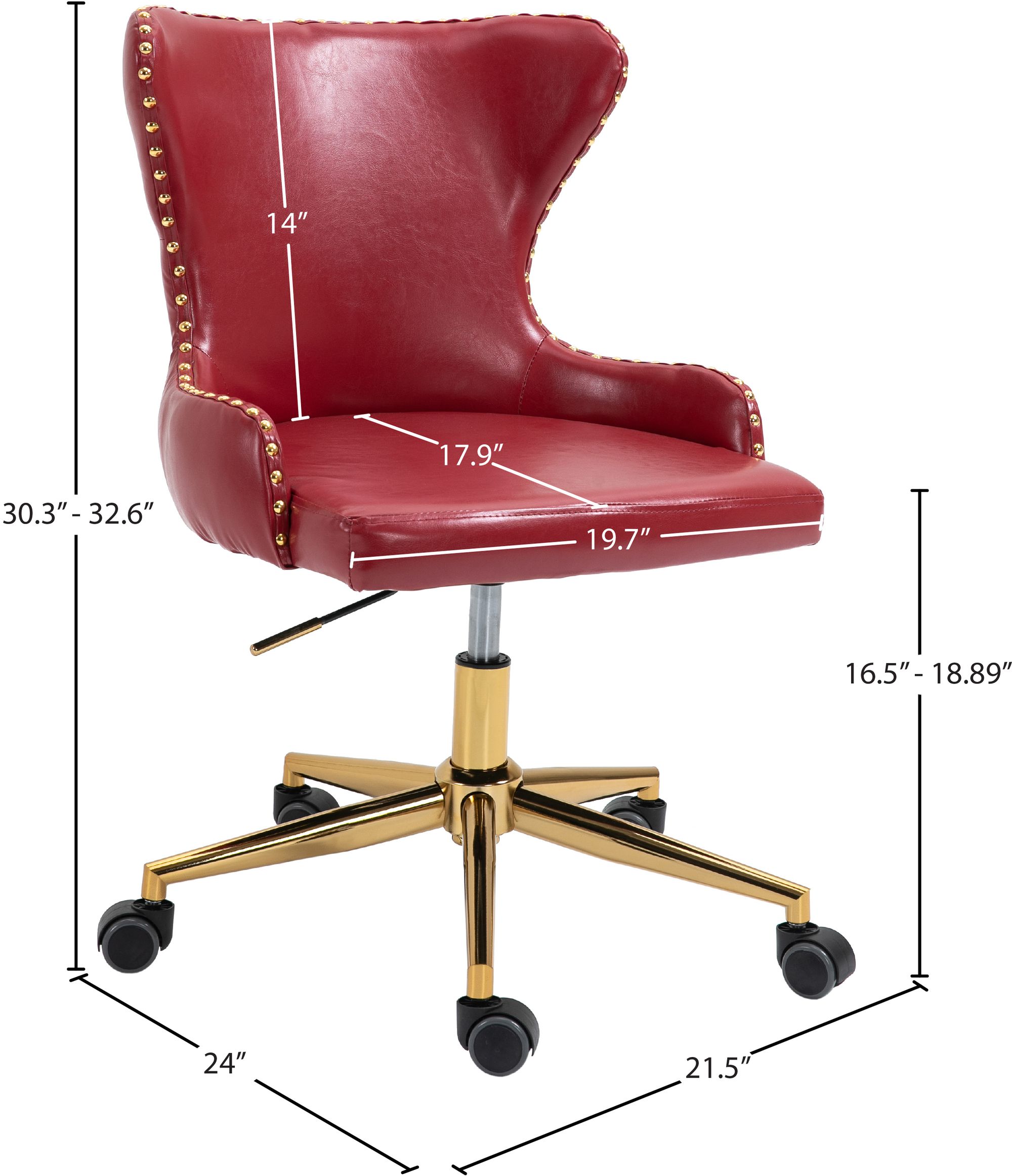 Hendrix Faux Leather Office Chair with Gold Base