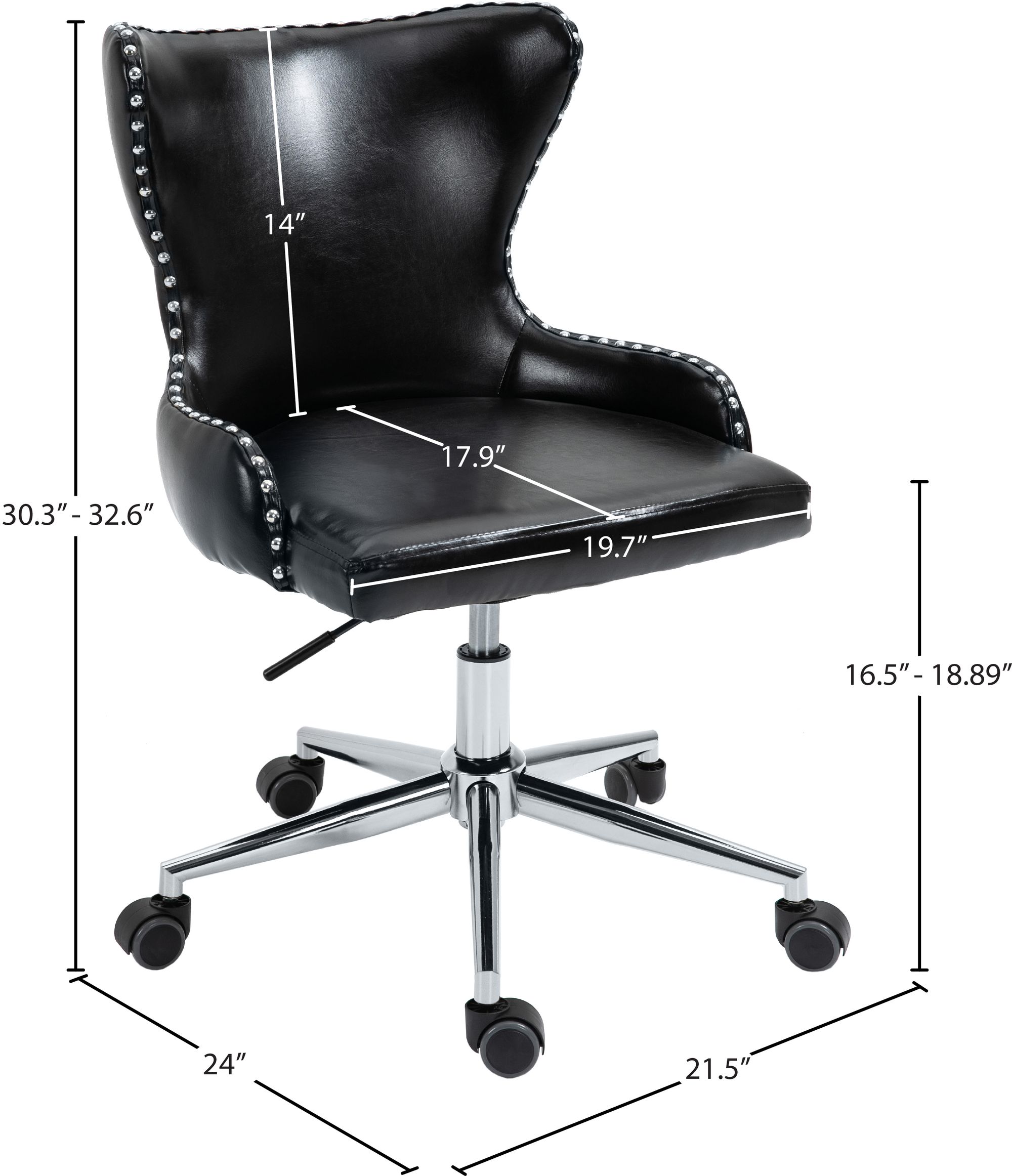 Hendrix Faux Leather Office Chair with Chrome Base