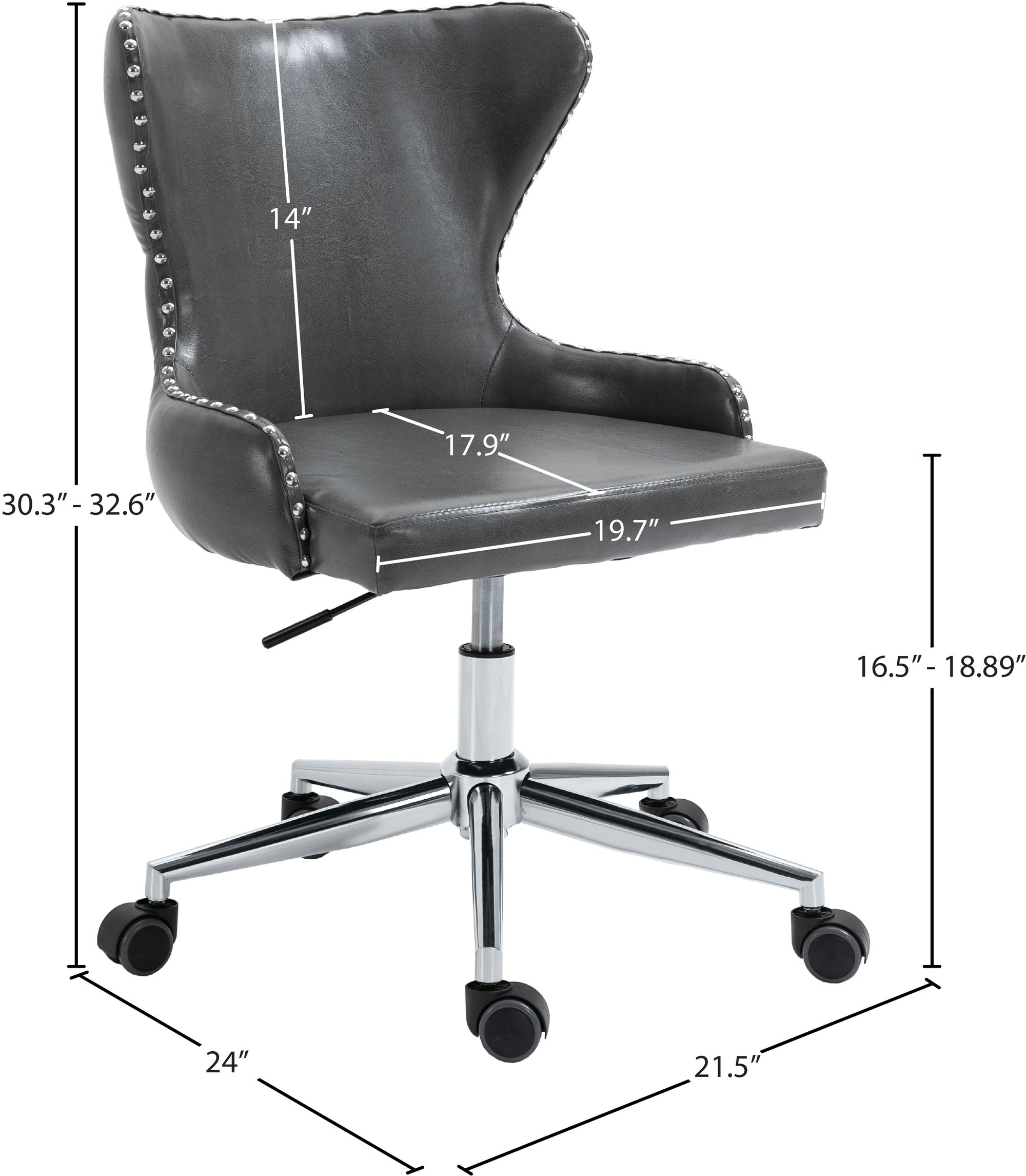 Hendrix Faux Leather Office Chair with Chrome Base