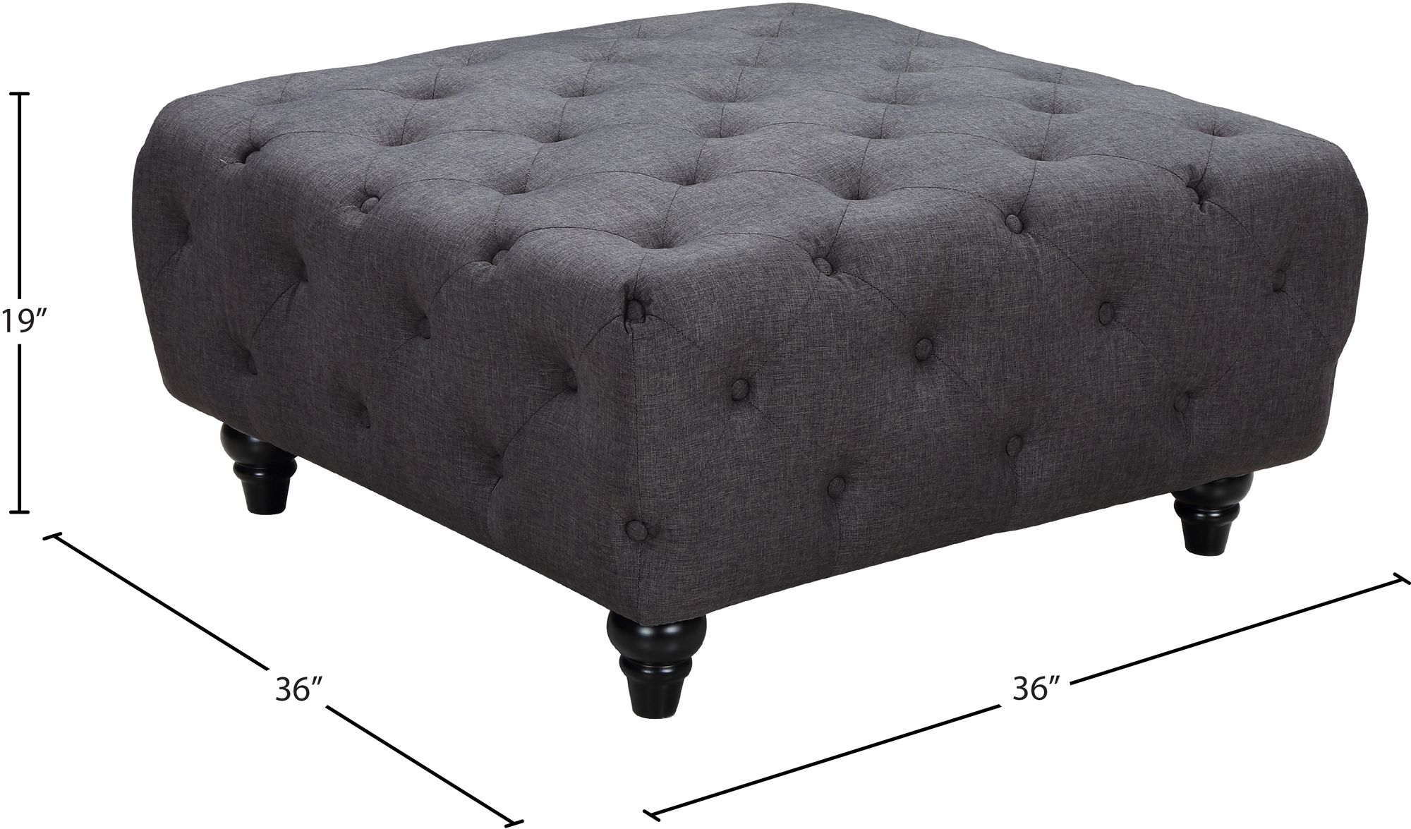 Chesterfield Linen Ottoman