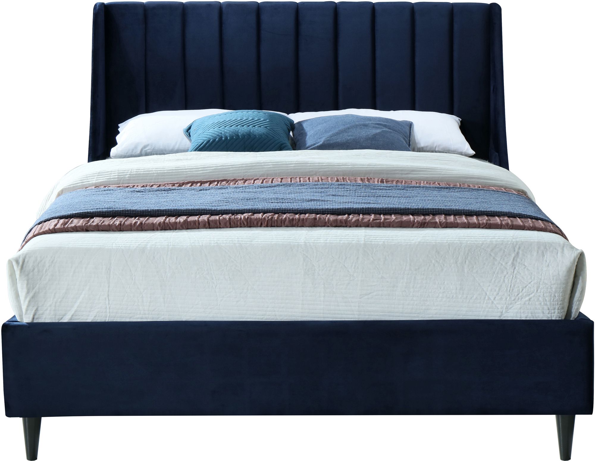 Eva Velvet Queen Size Bed