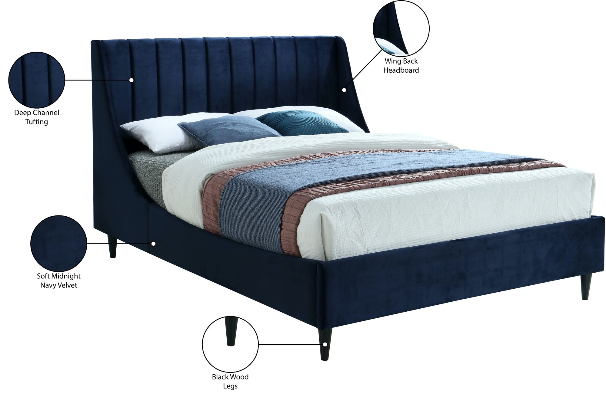 Eva Velvet Bed