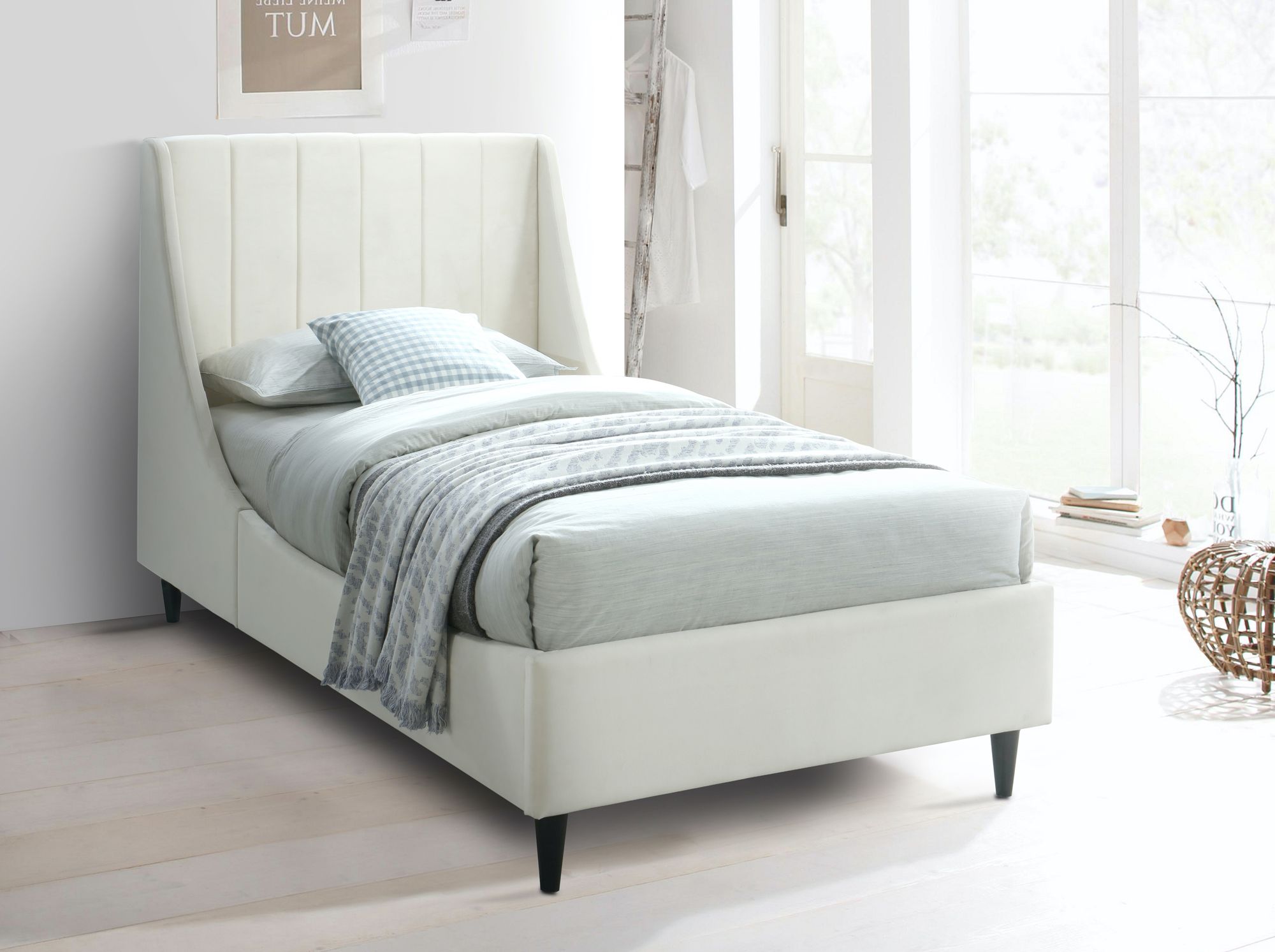 Eva Velvet Twin Size Bed