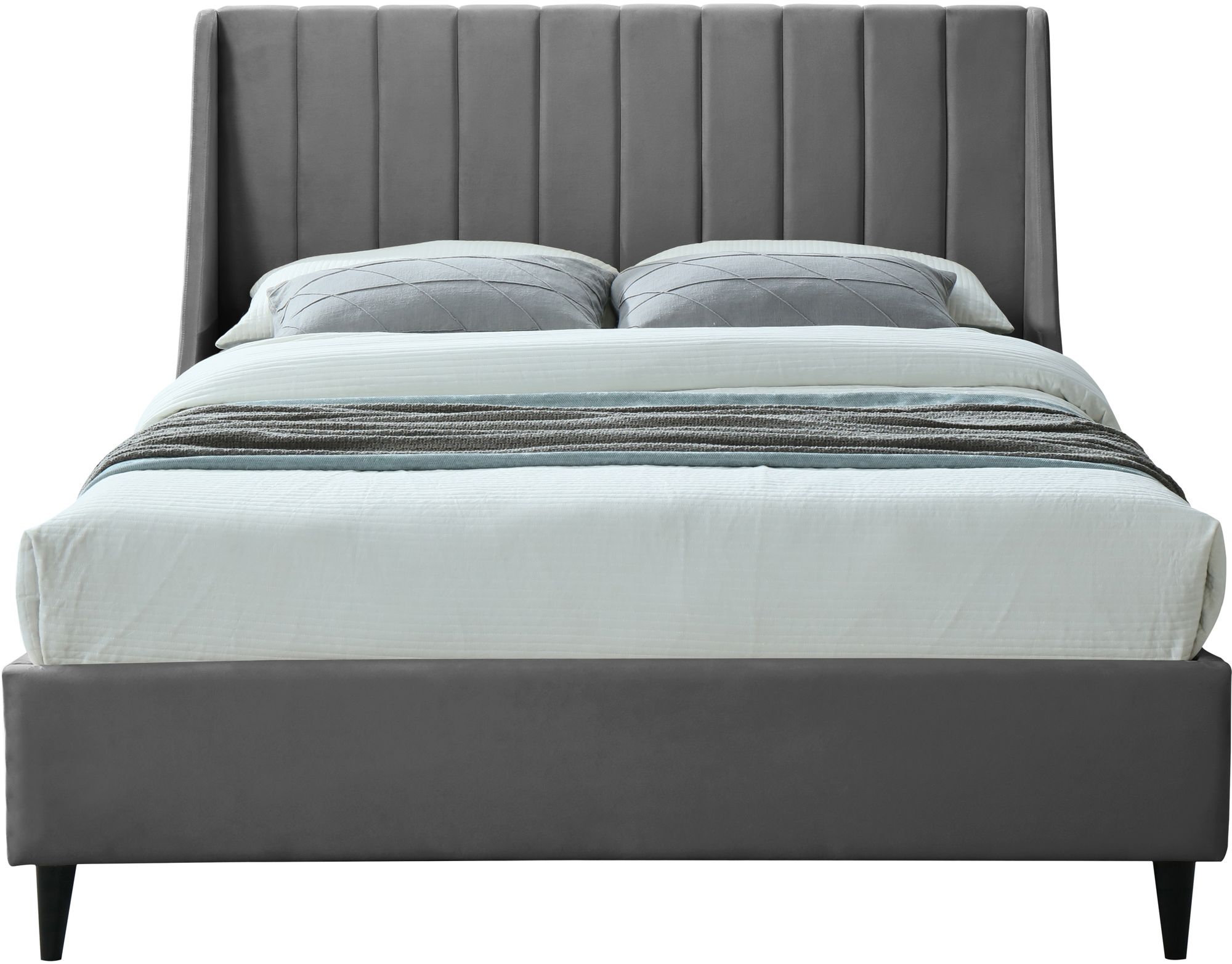 Eva Velvet Queen Size Bed