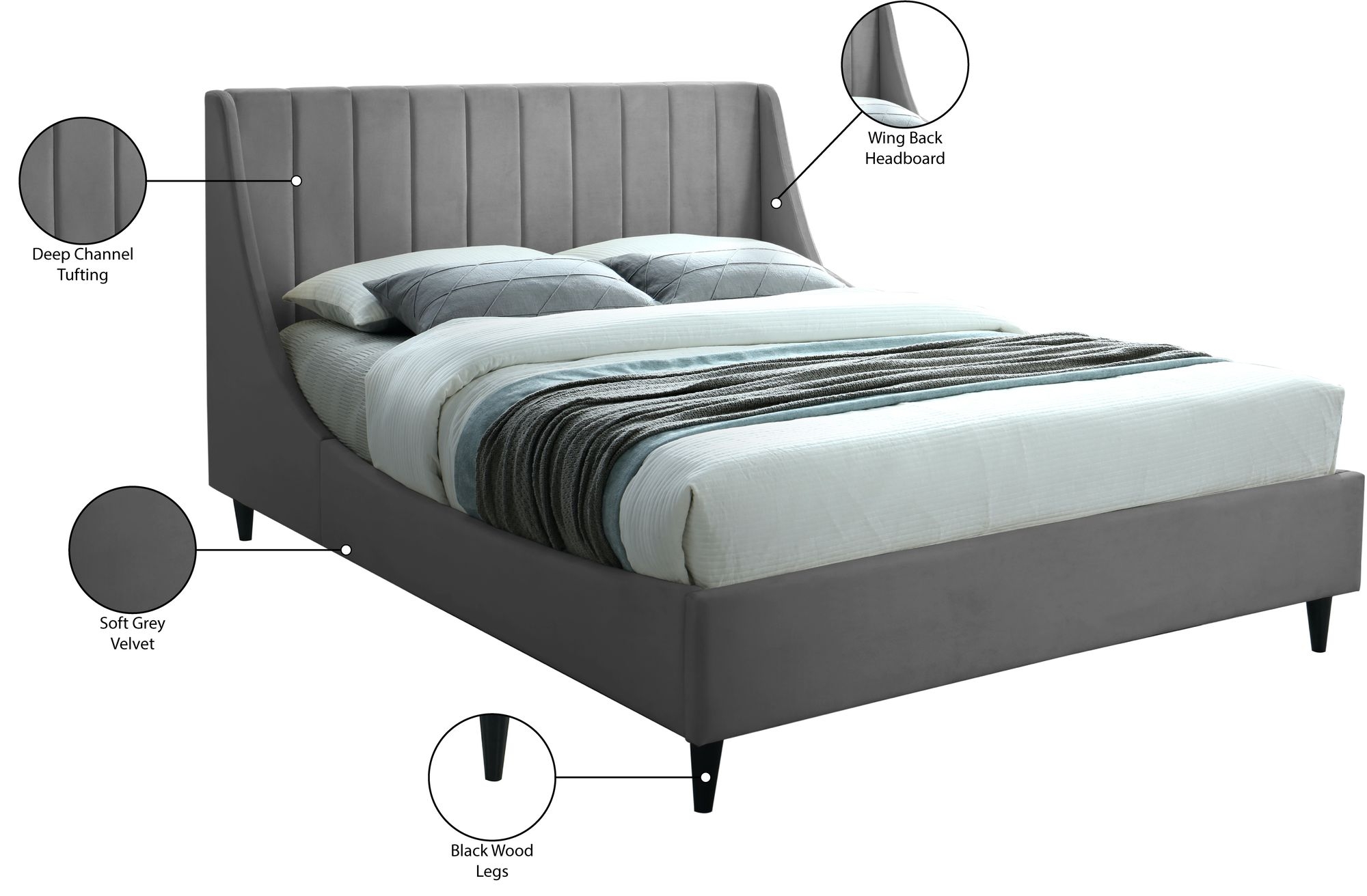 Eva Velvet Bed