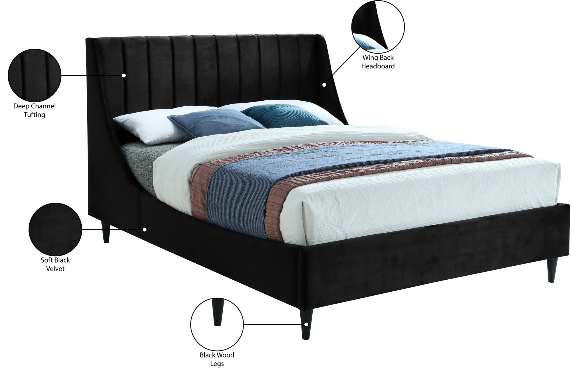 Eva Velvet Bed