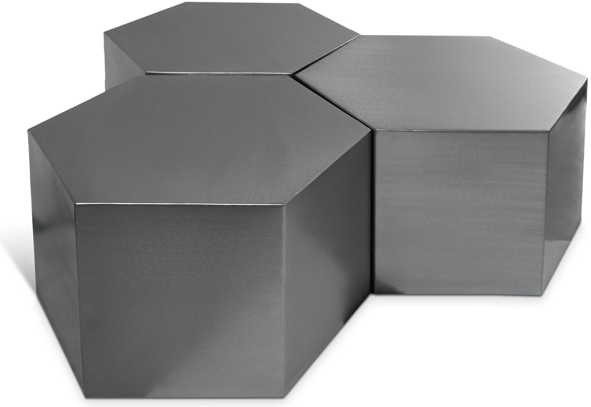 Hexagon 3-Piece Metal Modular Coffee Table