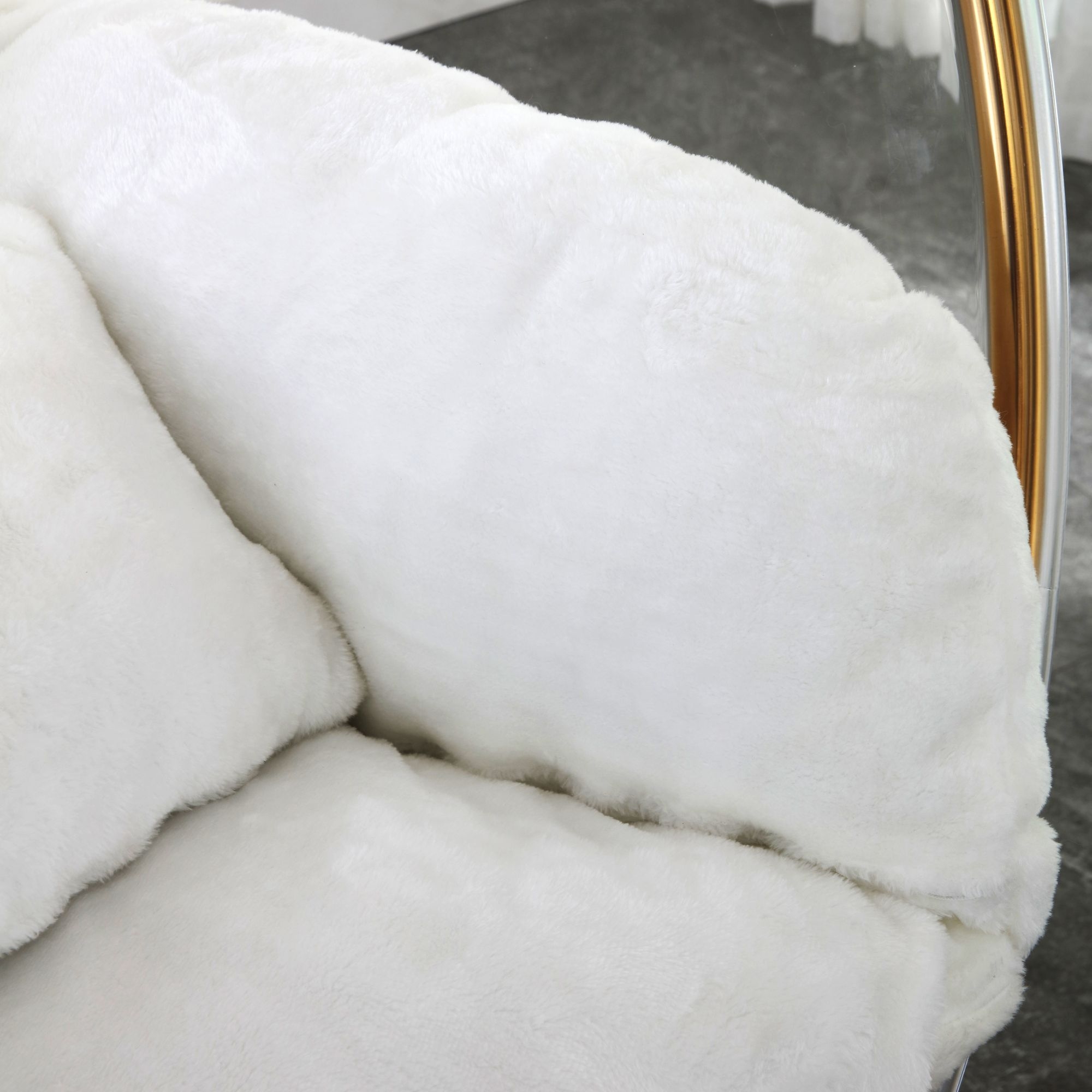 Luna Acrylic Swing Bubble Accent Chair with Metal Base