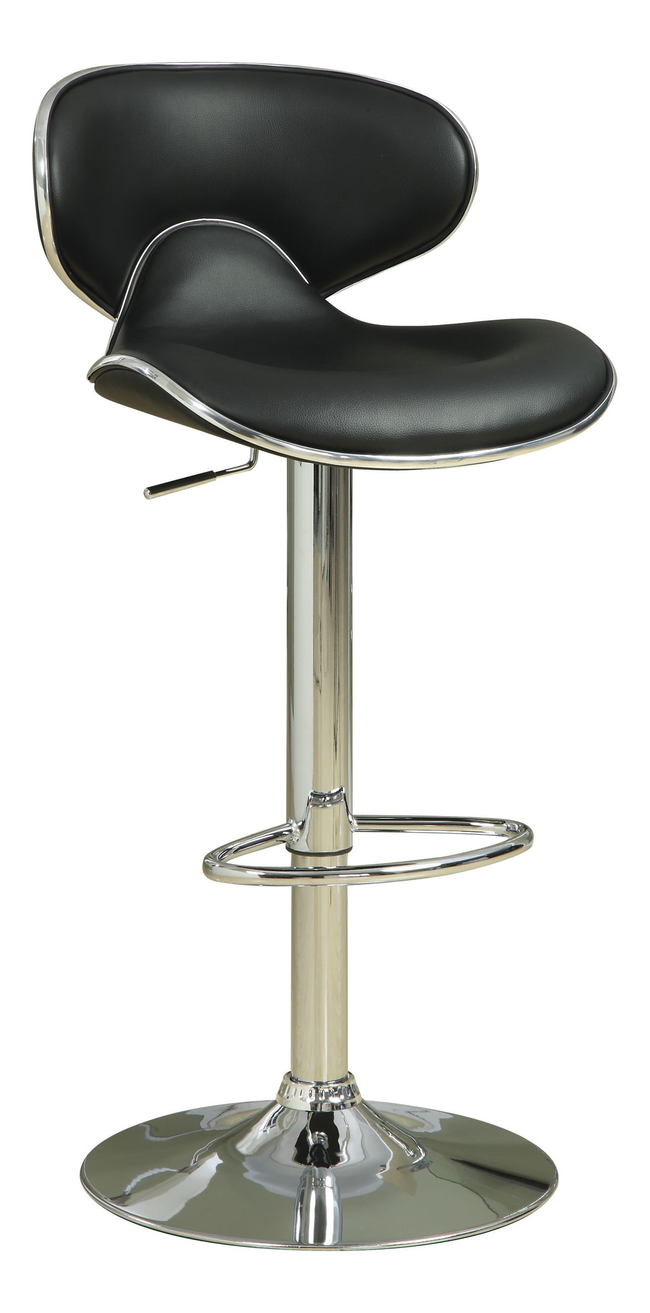 Edenton Leatherette Bar Stool with Chrome  Adjustable Base