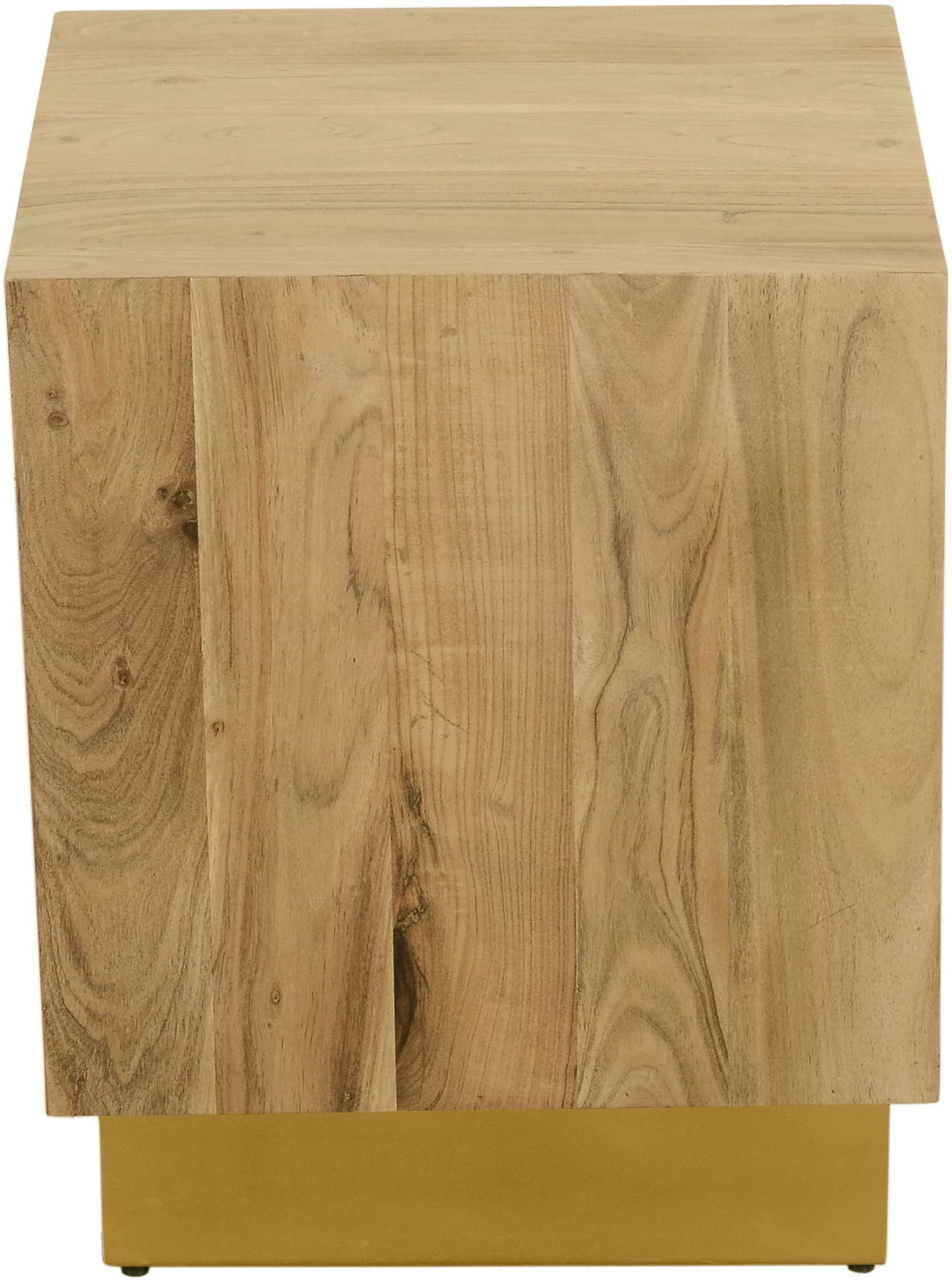 Acacia 18" Square Solid Wood End Table with Metal Base