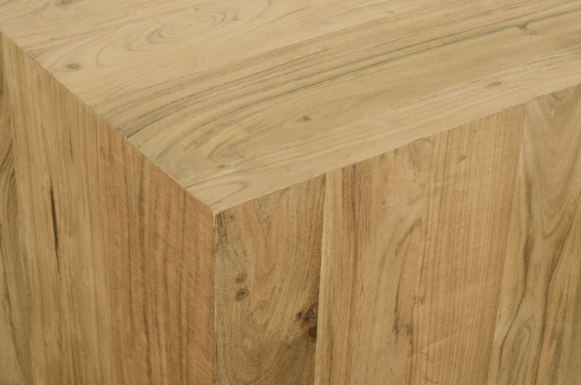 Acacia 18" Square Solid Wood End Table with Metal Base