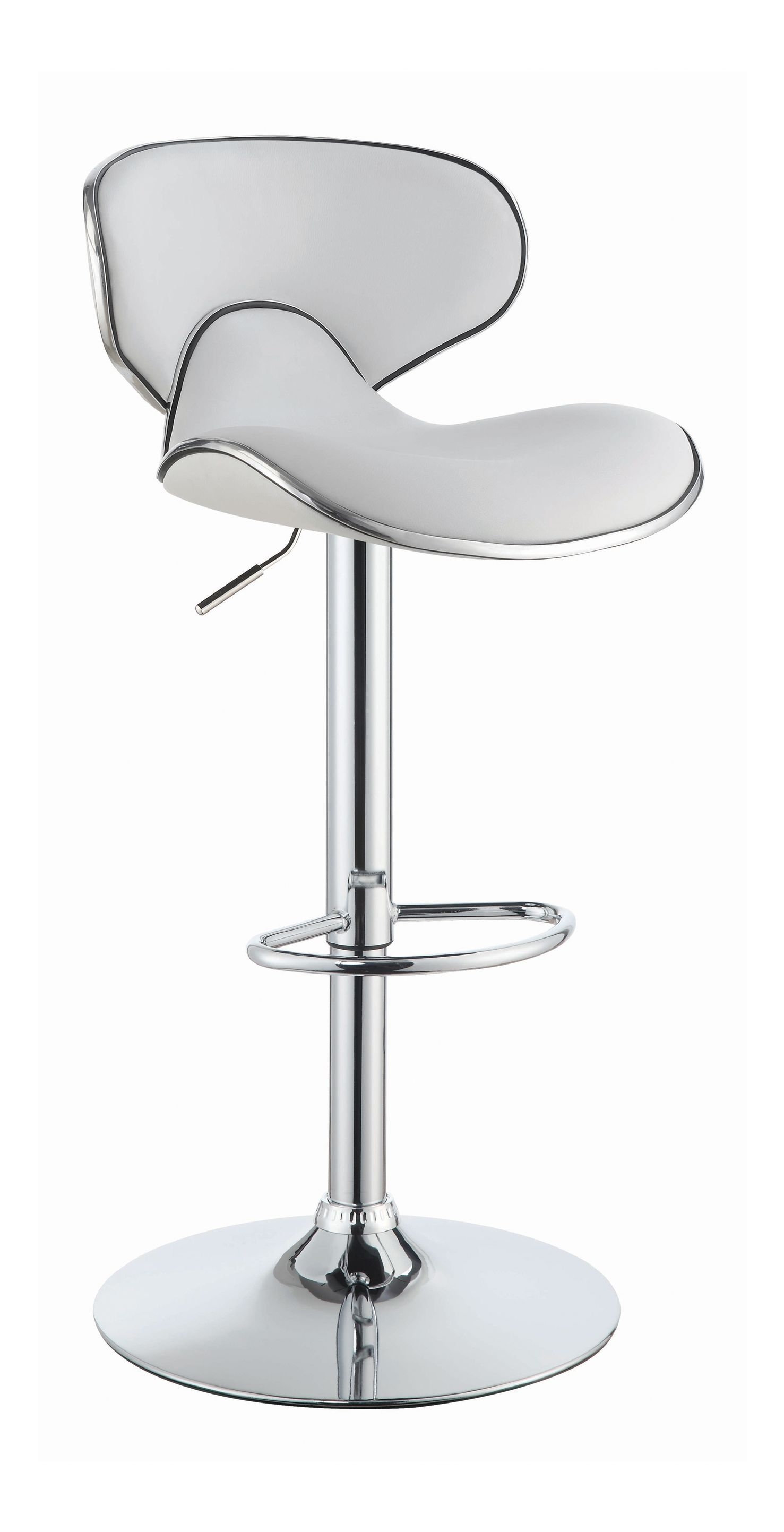 Edenton Leatherette Bar Stool with Chrome  Adjustable Base