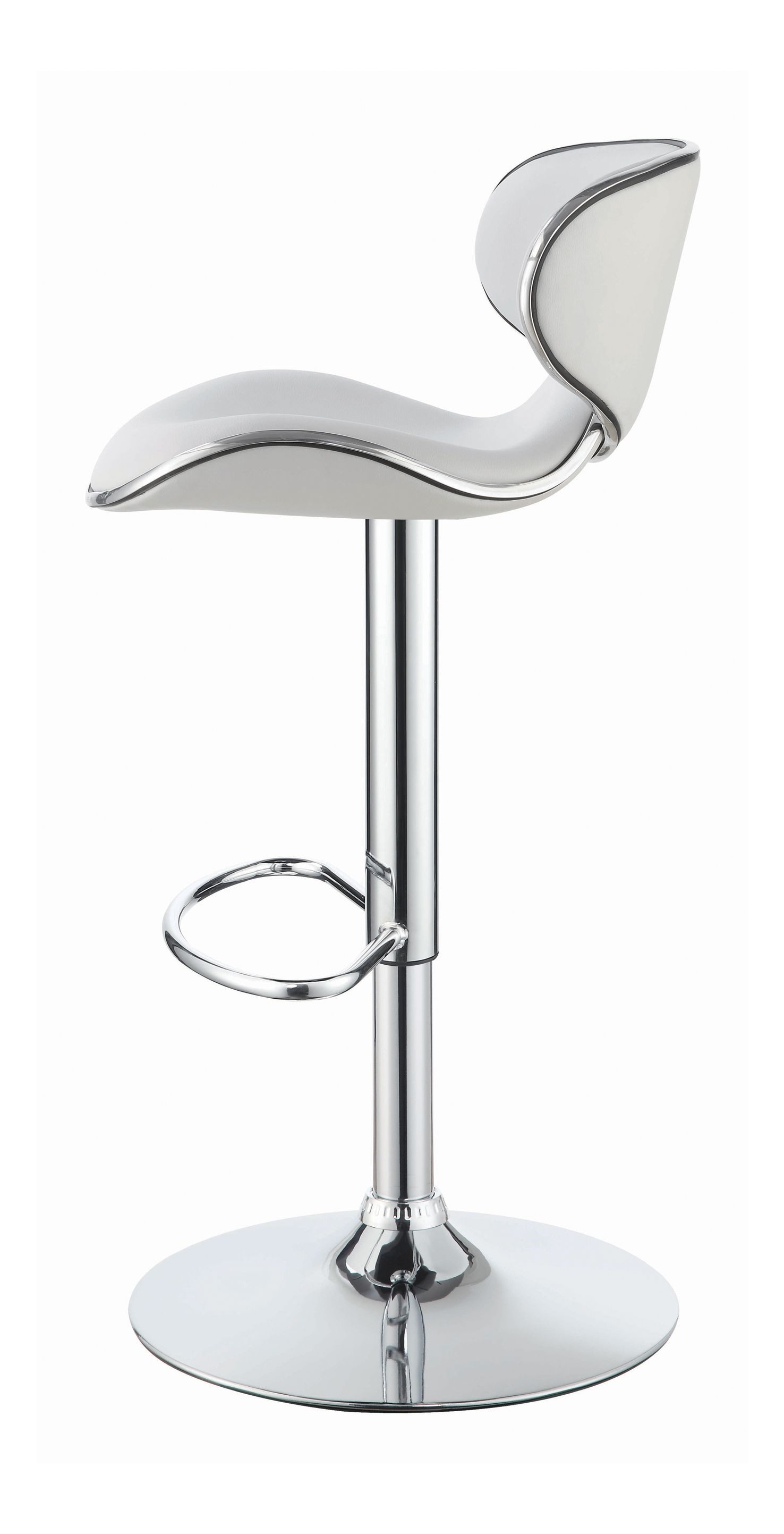 Edenton Leatherette Bar Stool with Chrome  Adjustable Base