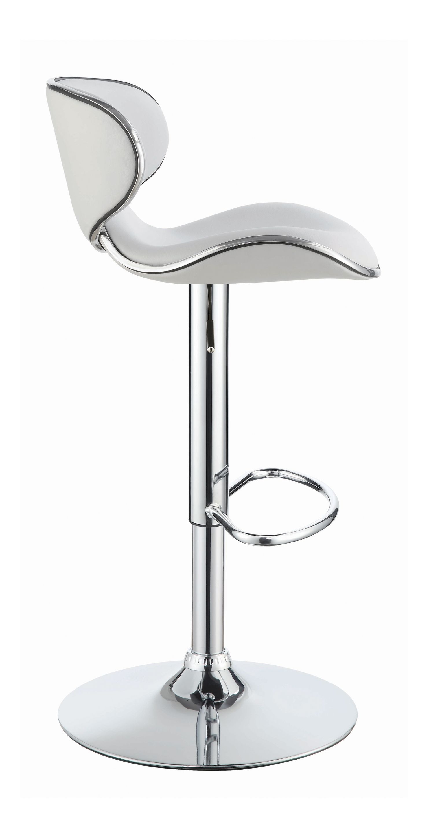 Edenton Leatherette Bar Stool with Chrome  Adjustable Base