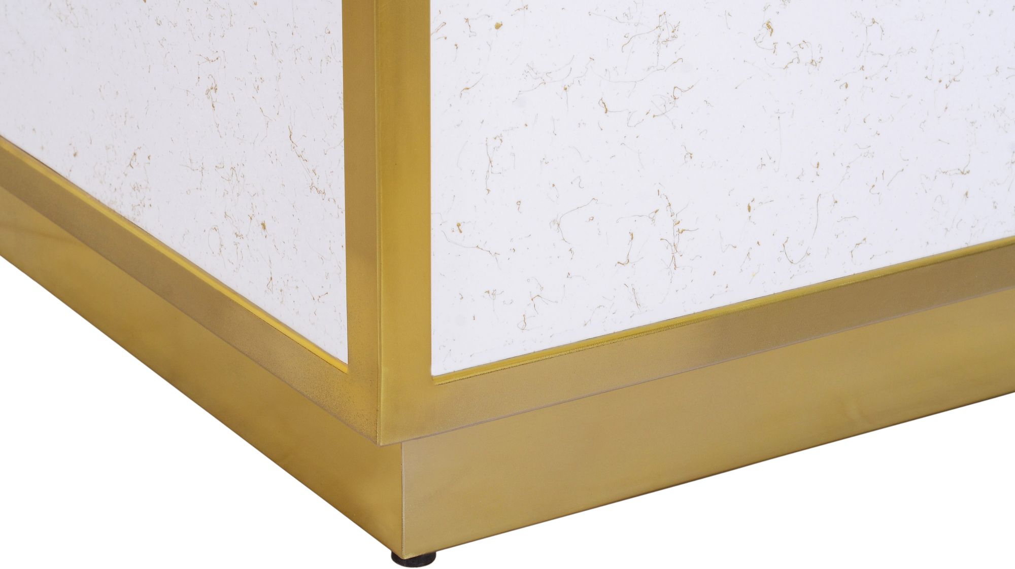 Glitz 32" Square Faux Marble Coffee Table with Gold Metal Base