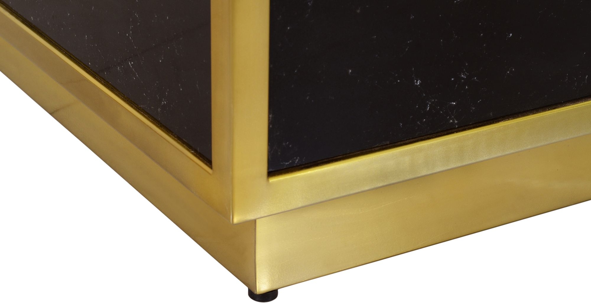 Glitz 32" Square Faux Marble Coffee Table with Gold Metal Base