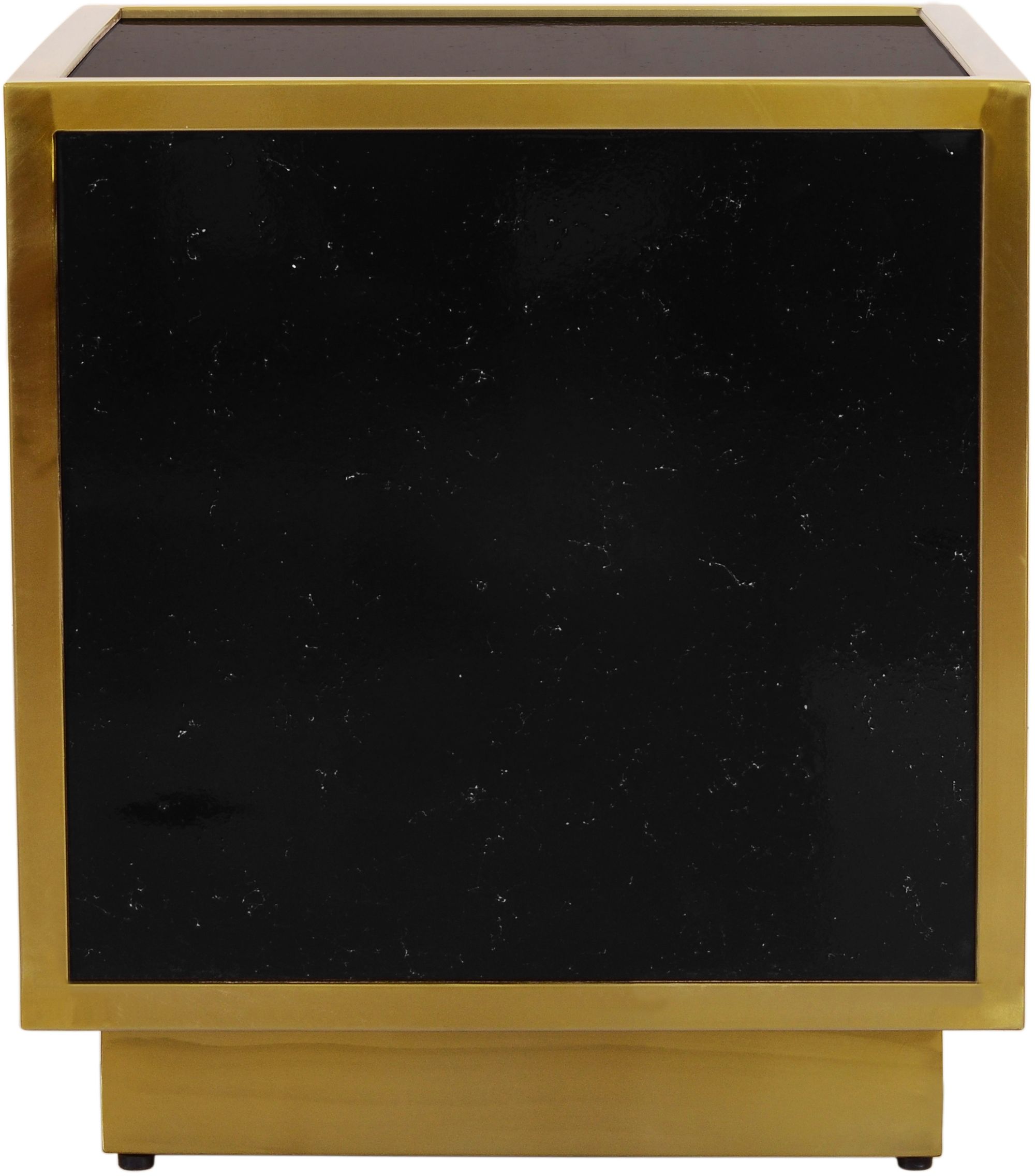 Glitz 20" Square Faux Marble End Table with Gold Metal Base