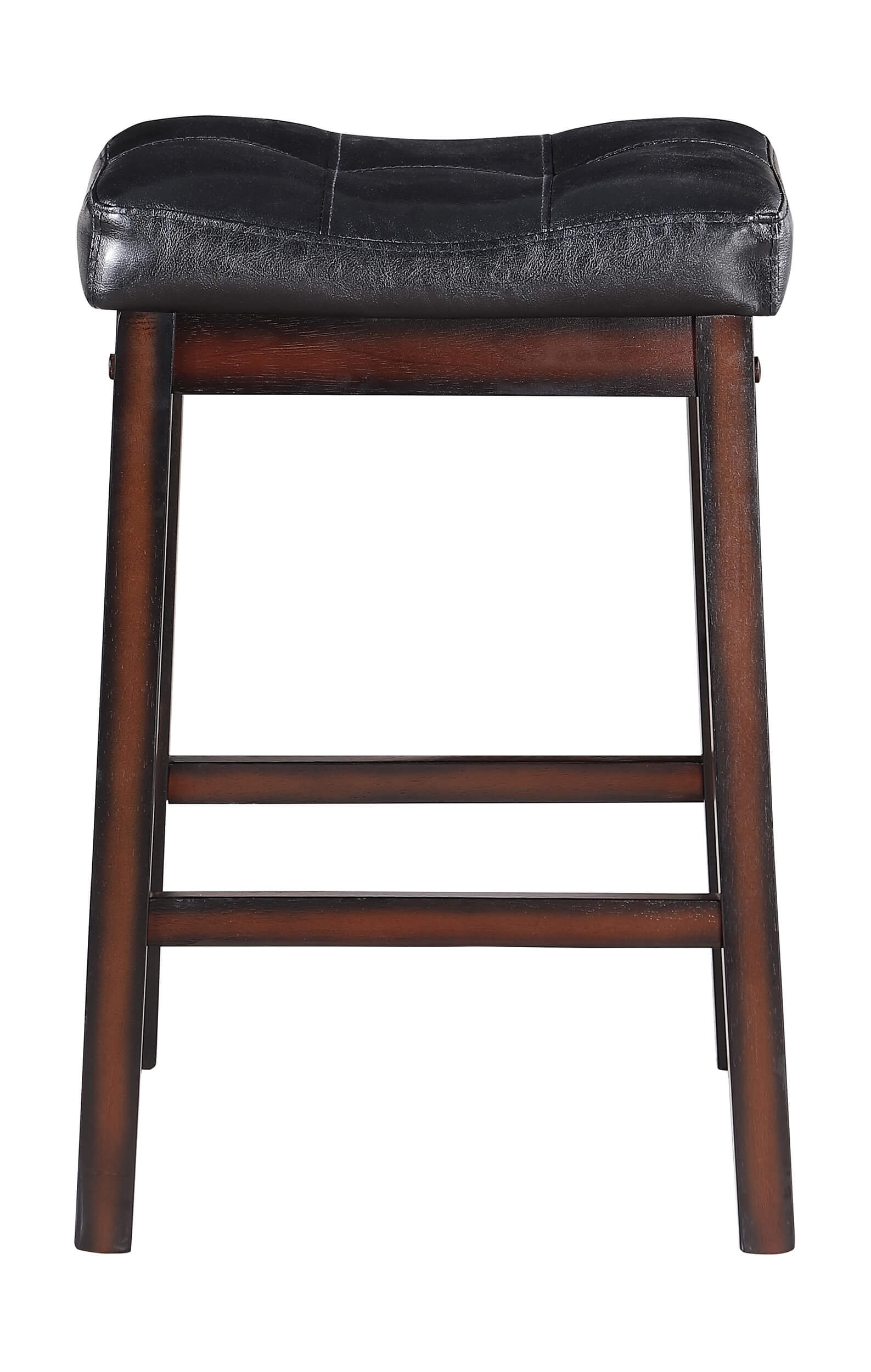 Donald Leatherette Counter Stool with Wood Base