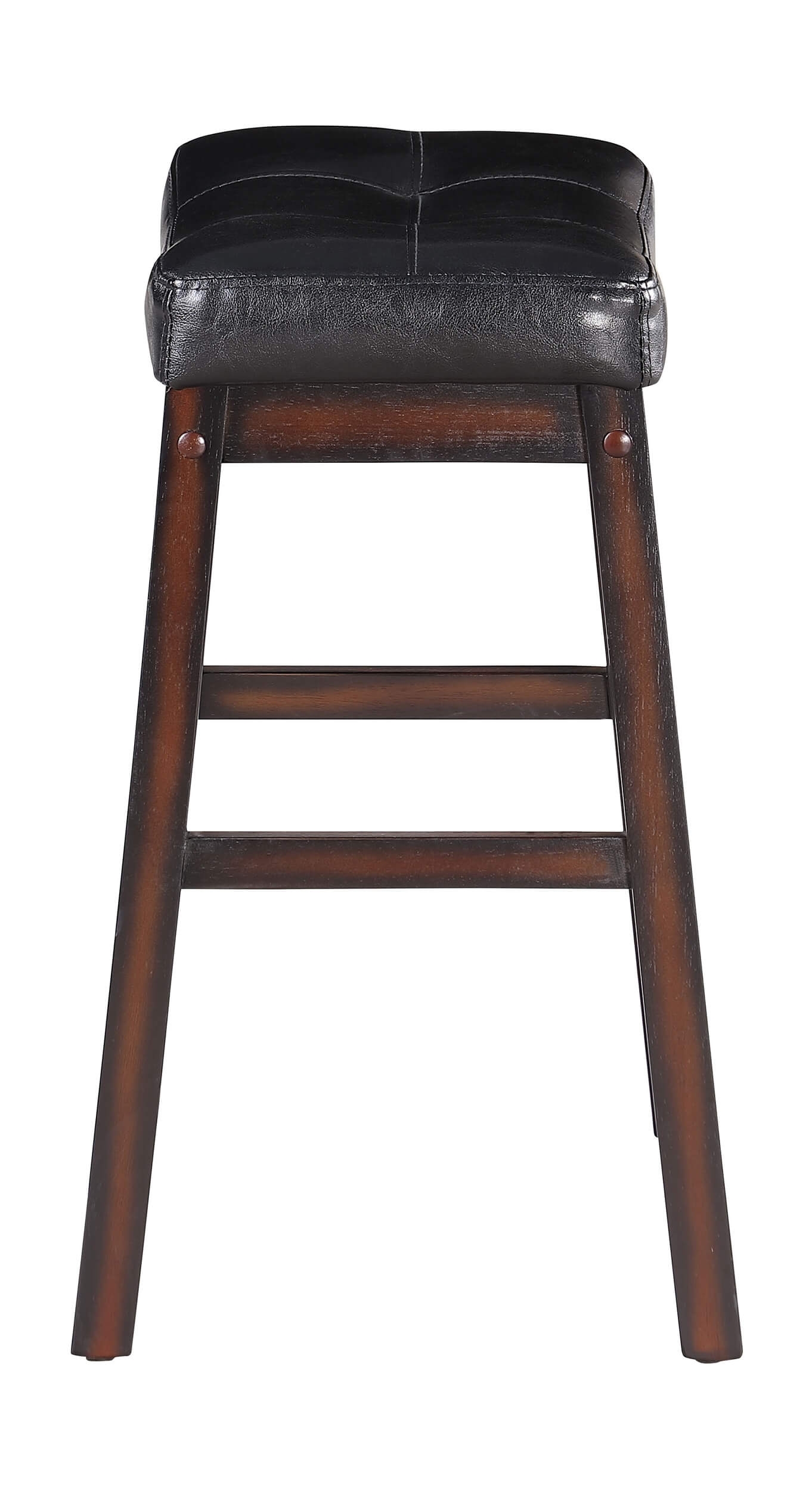 Donald Leatherette Counter Stool with Wood Base