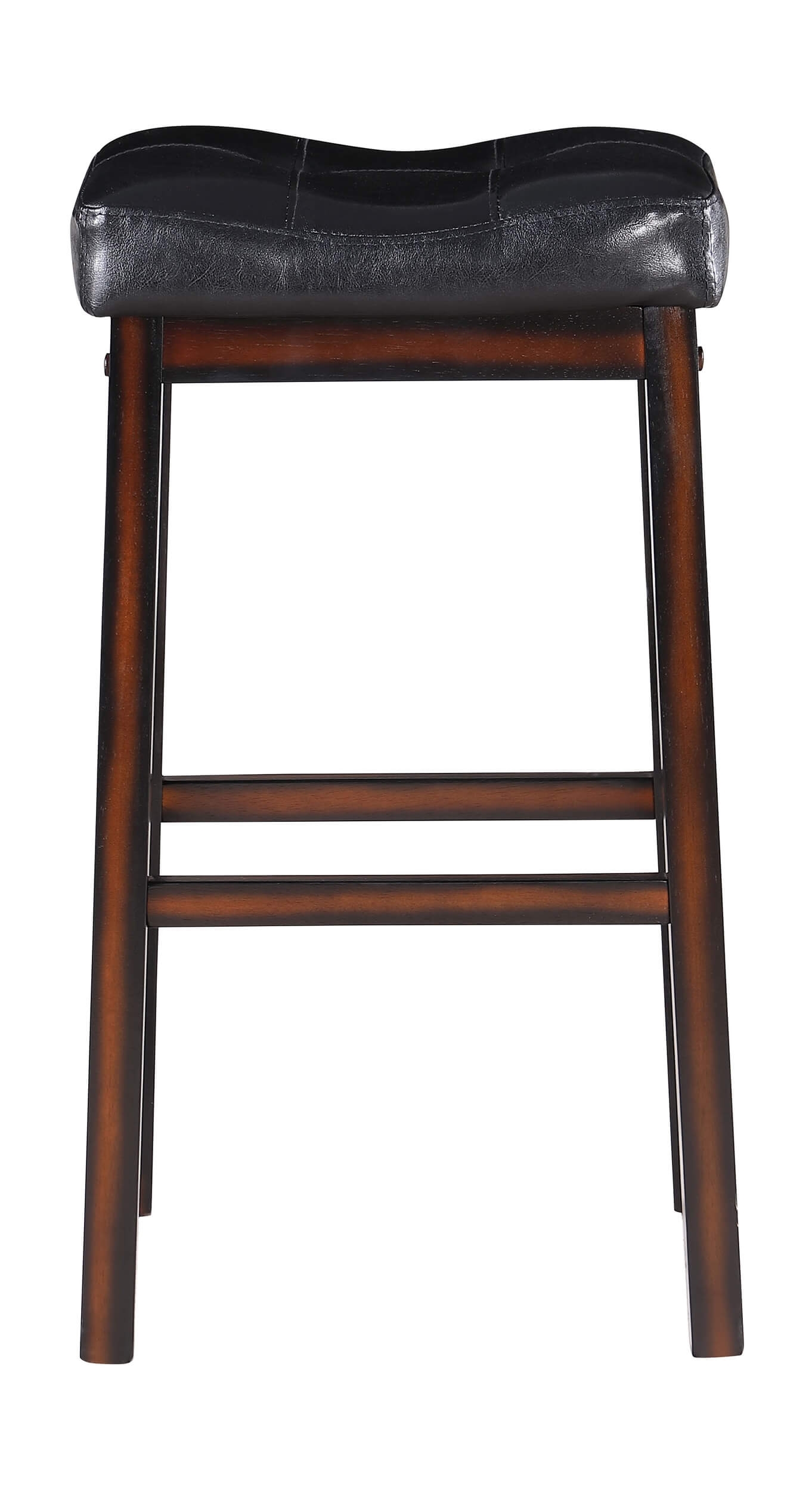 Donald Leatherette Bar Stool with Wood Base