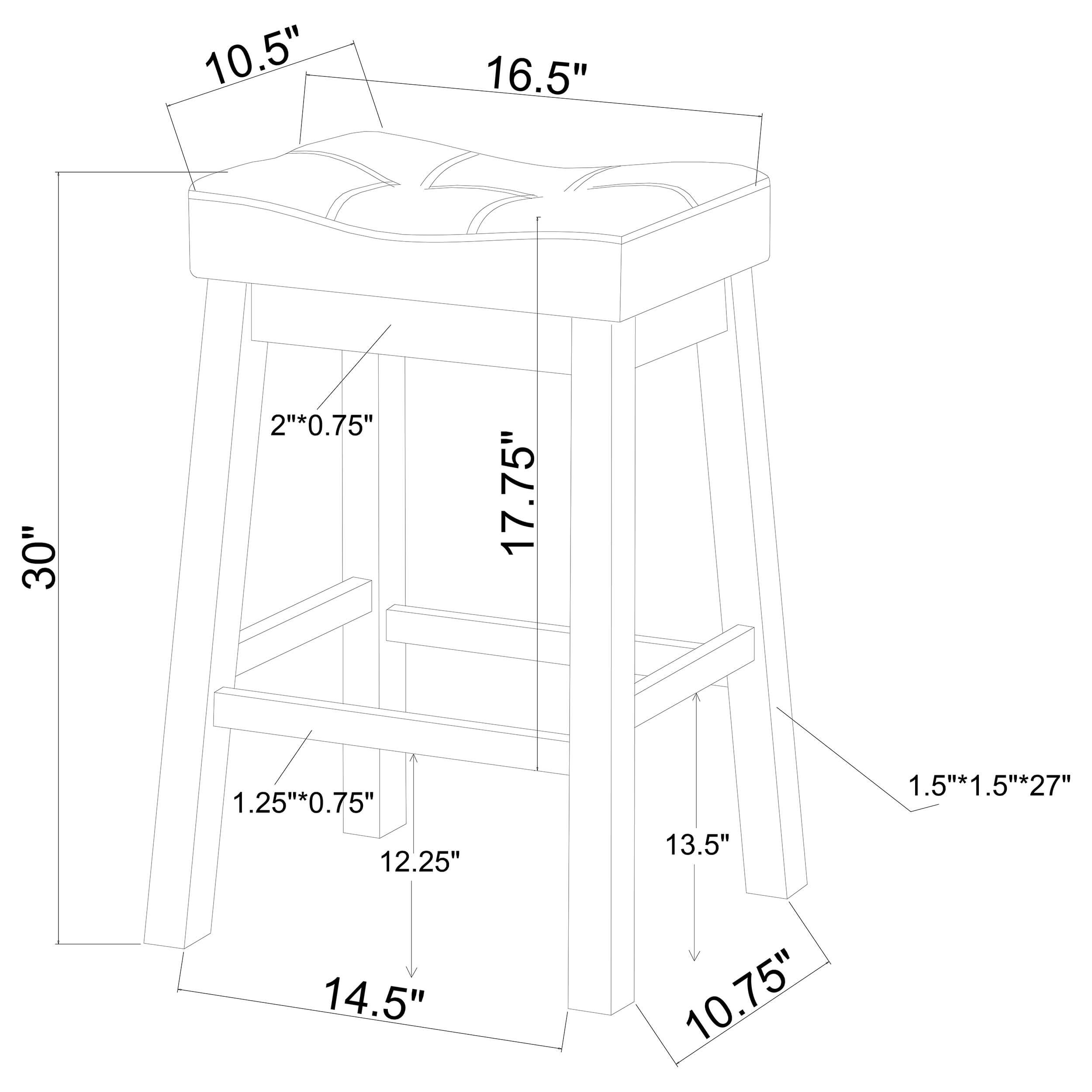 Donald Leatherette Bar Stool with Wood Base