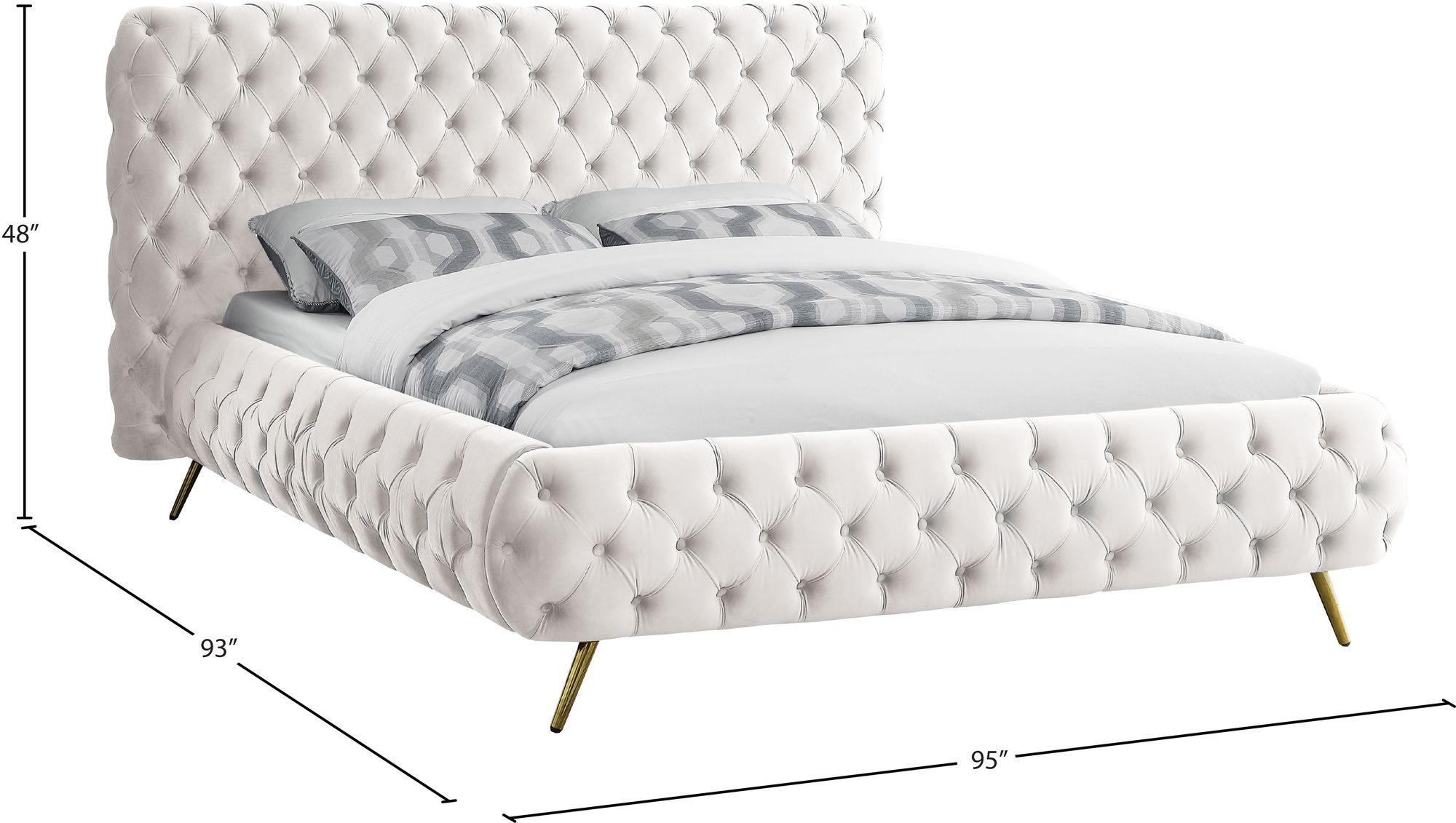 Delano Velvet King Size Bed