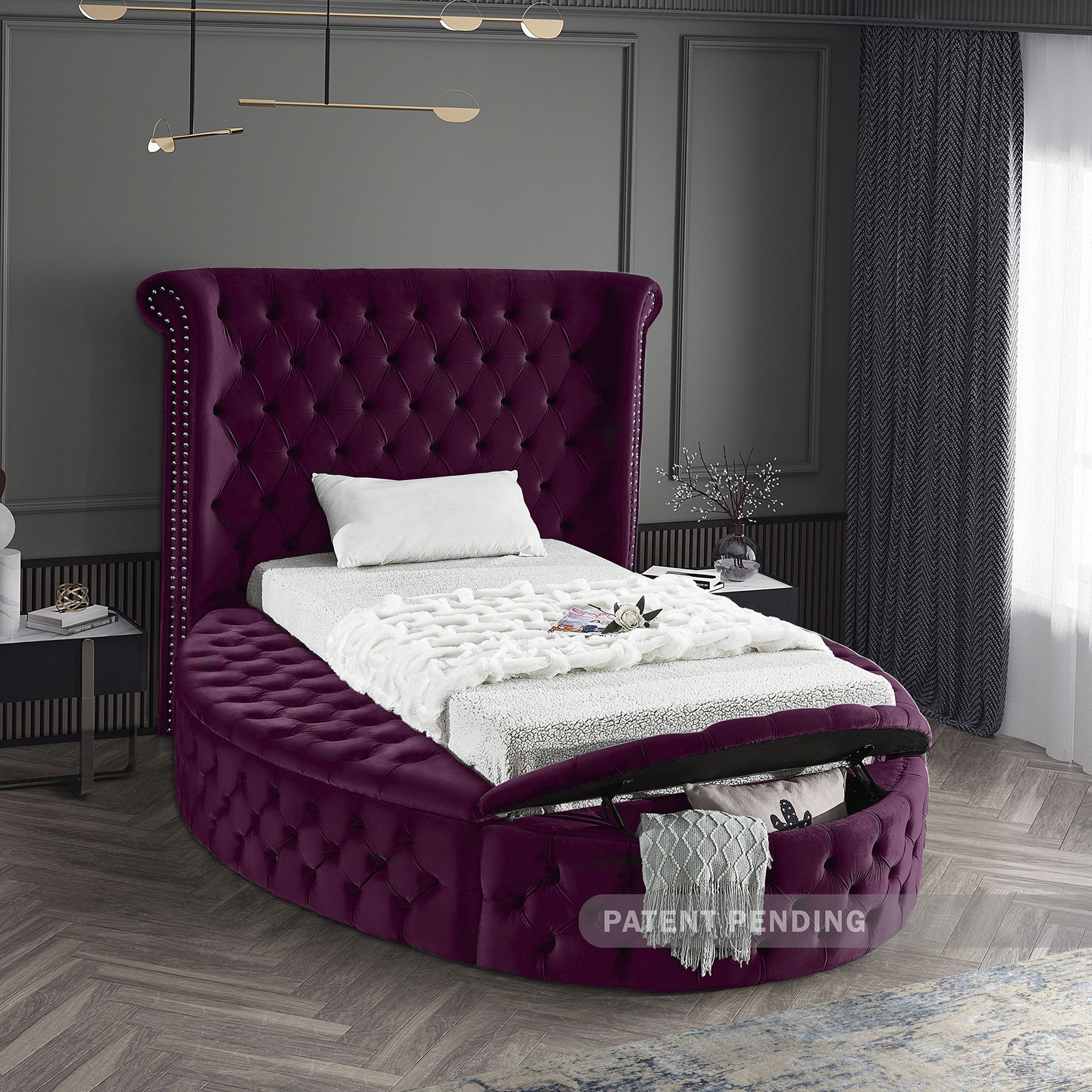 Luxus Velvet Twin Size Bed
