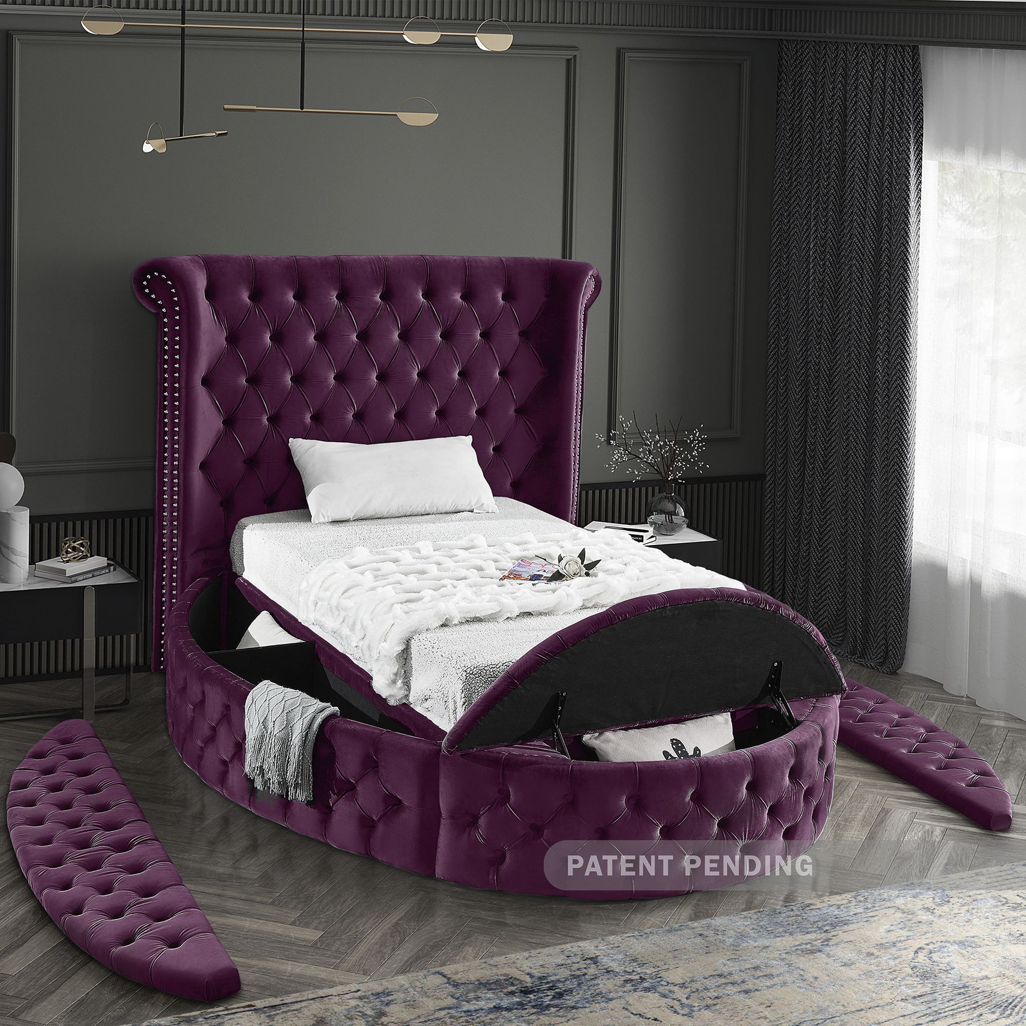 Luxus Velvet Twin Size Bed