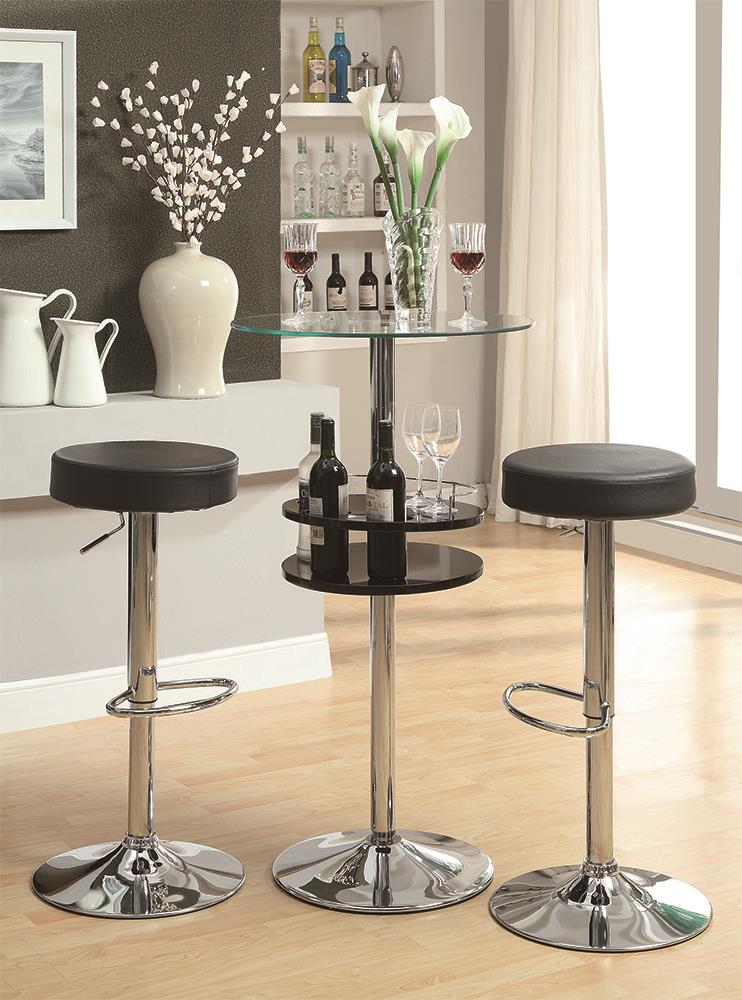 Gianella Glass Top Bar Table with Wine Storage
