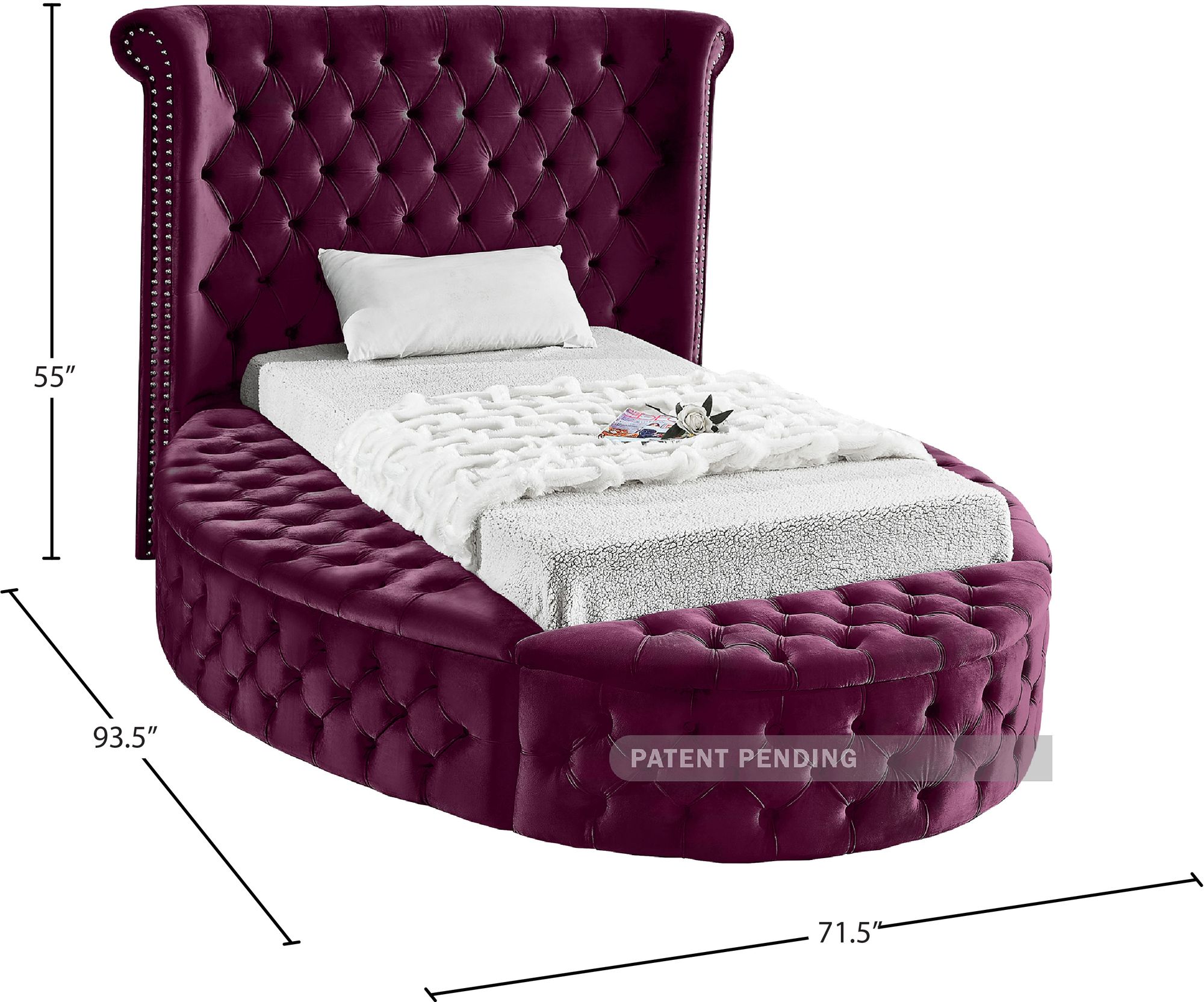Luxus Velvet Twin Size Bed