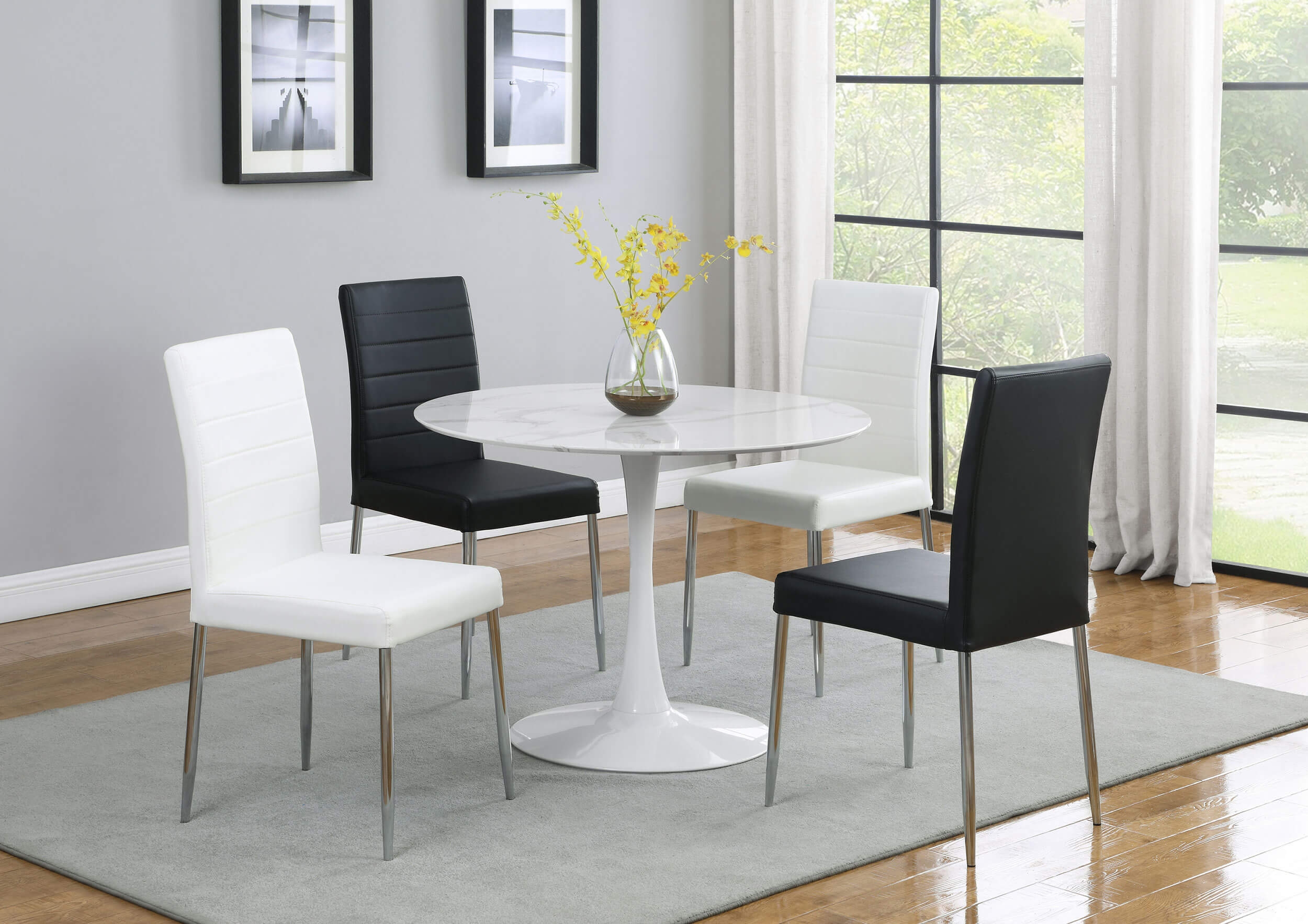 Maston Leatherette Dining Chair with Chrome Legs