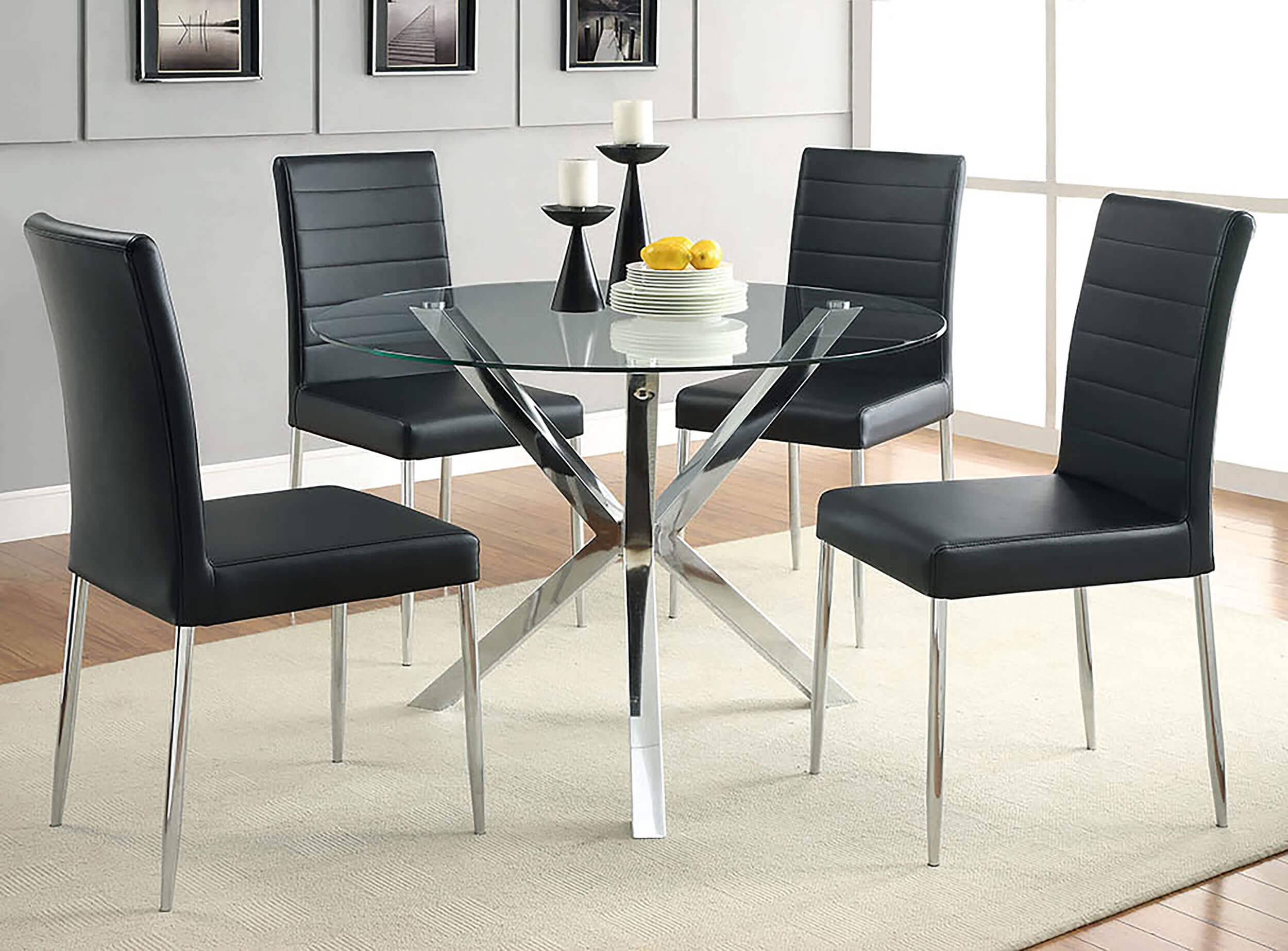 Maston Leatherette Dining Chair with Chrome Legs