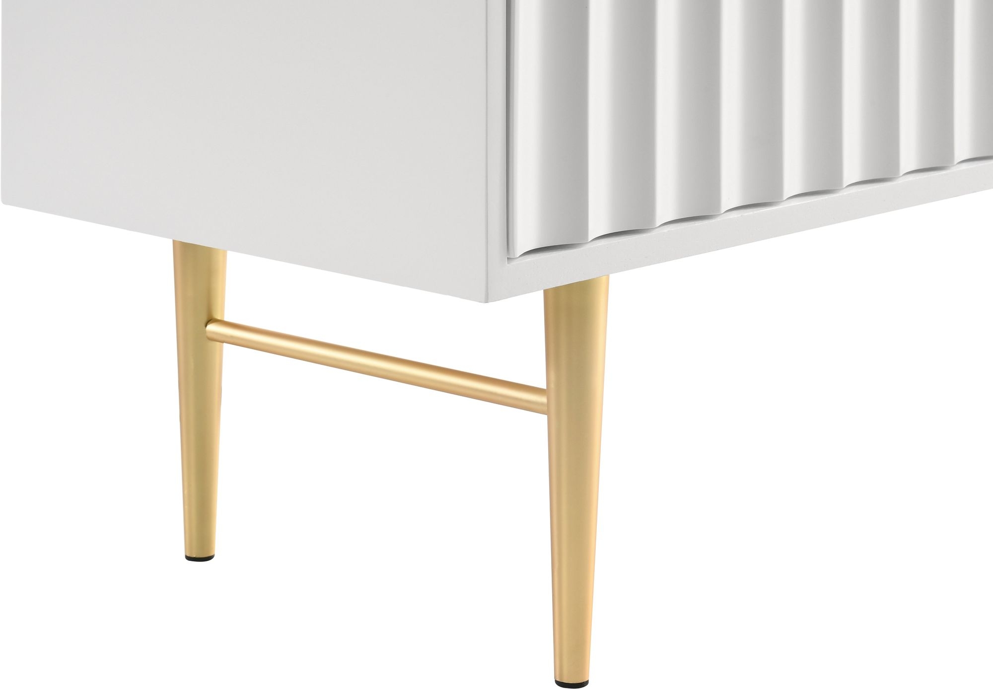 Modernist 4-Drawer Wood Dresser with Brushed Chrome Steel Legs & Handles