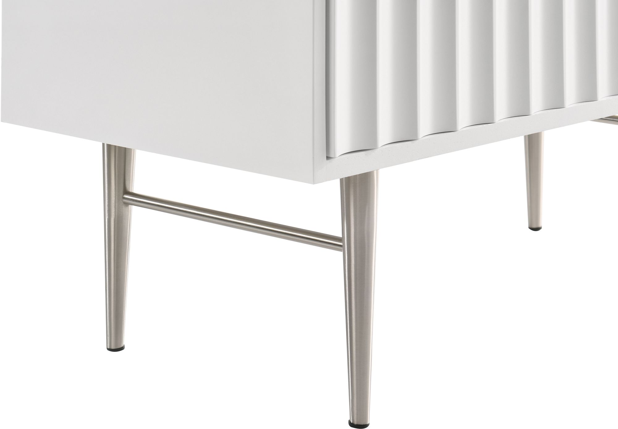 Modernist 4-Drawer Wood Chest with Brushed Chrome Steel Legs & Handles