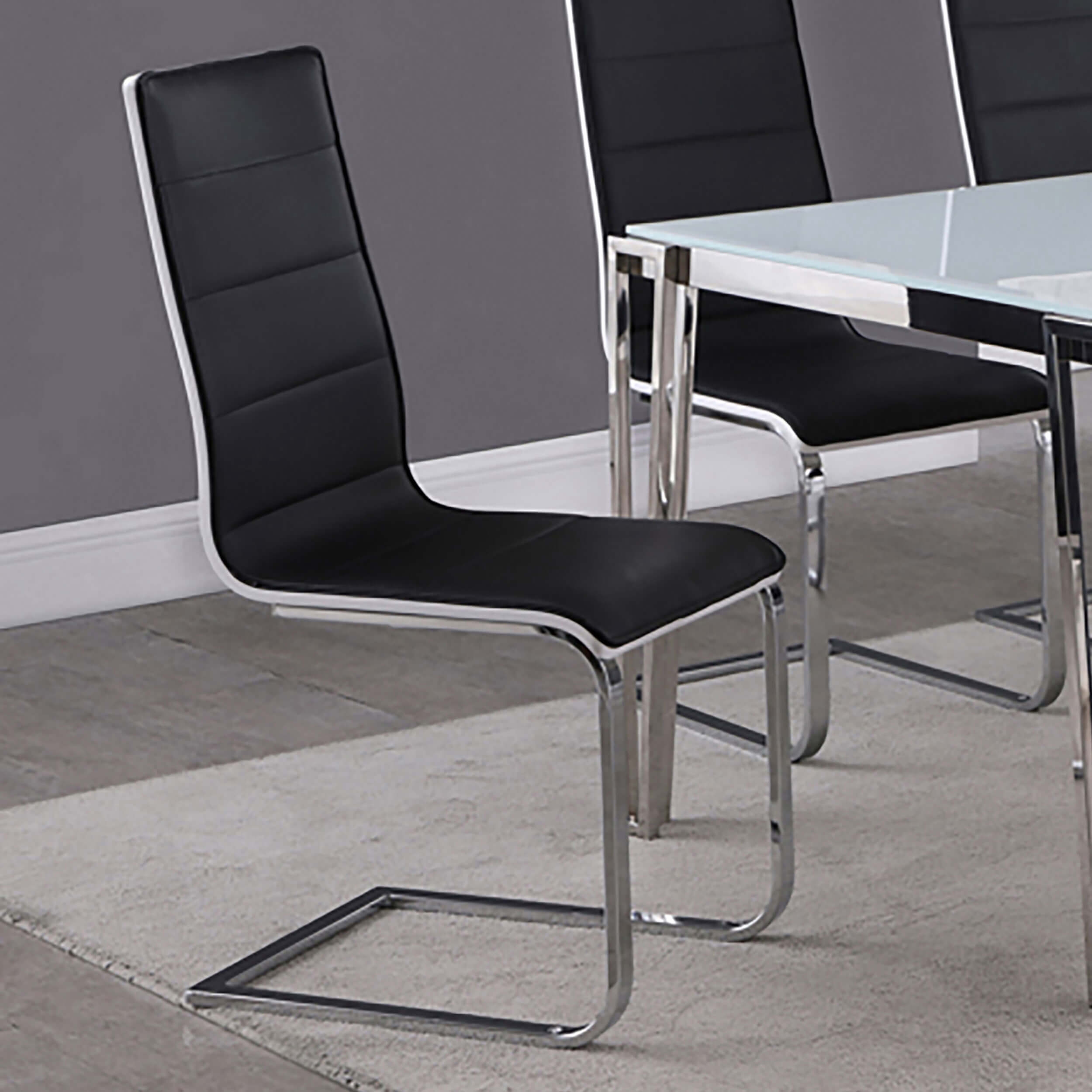Broderick Leatherette Side Chair with Chrome Base