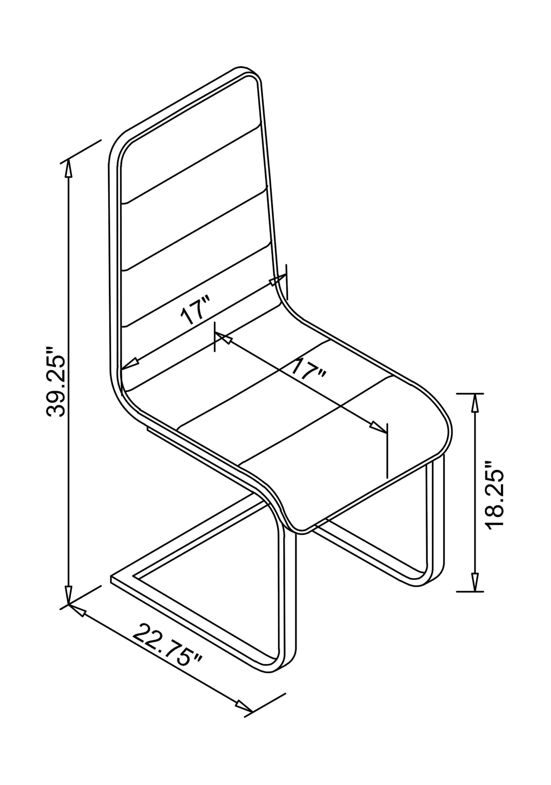 Broderick Leatherette Side Chair with Chrome Base