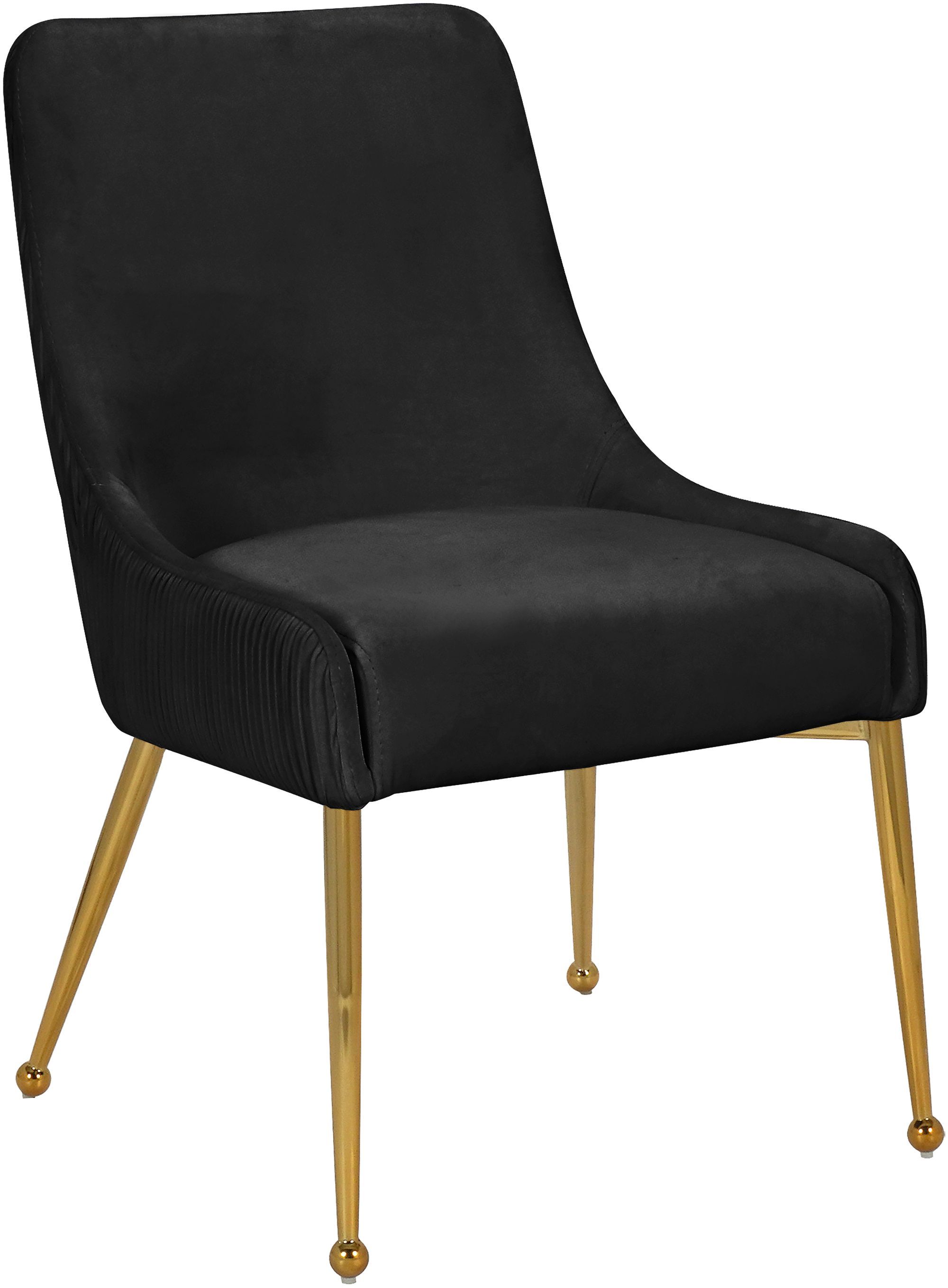 Ace Velvet Dining Chair with Polished Gold Legs